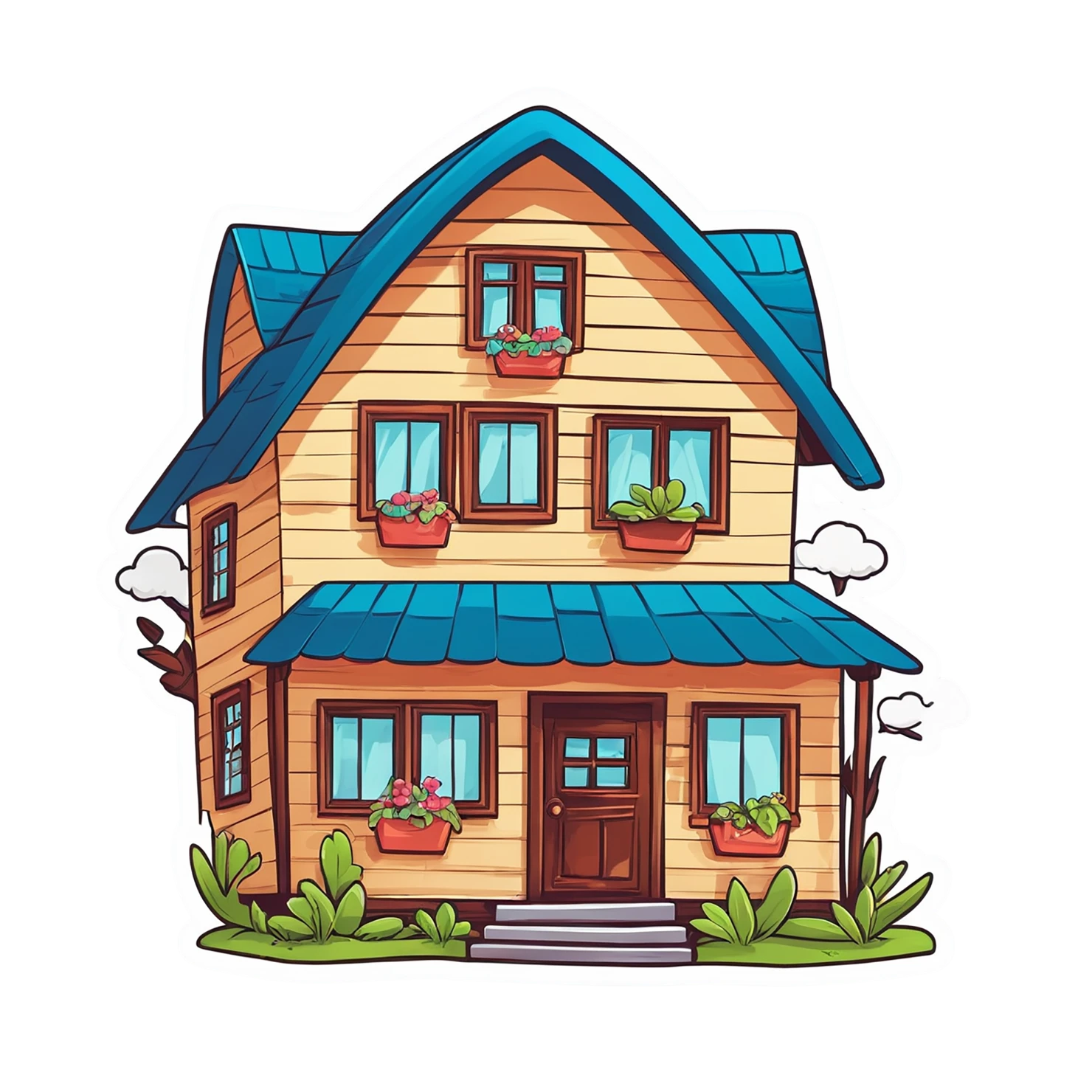 House cute sticker isolated on transparent background #19033