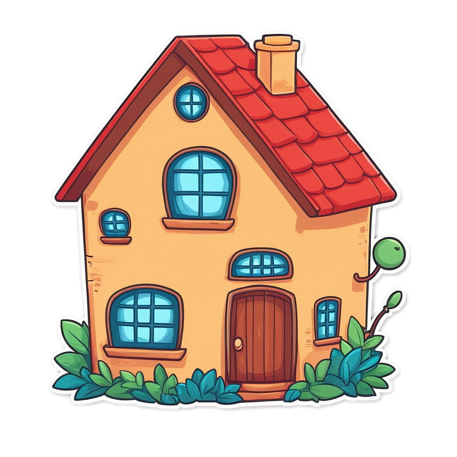 House cute sticker isolated on transparent background #19034