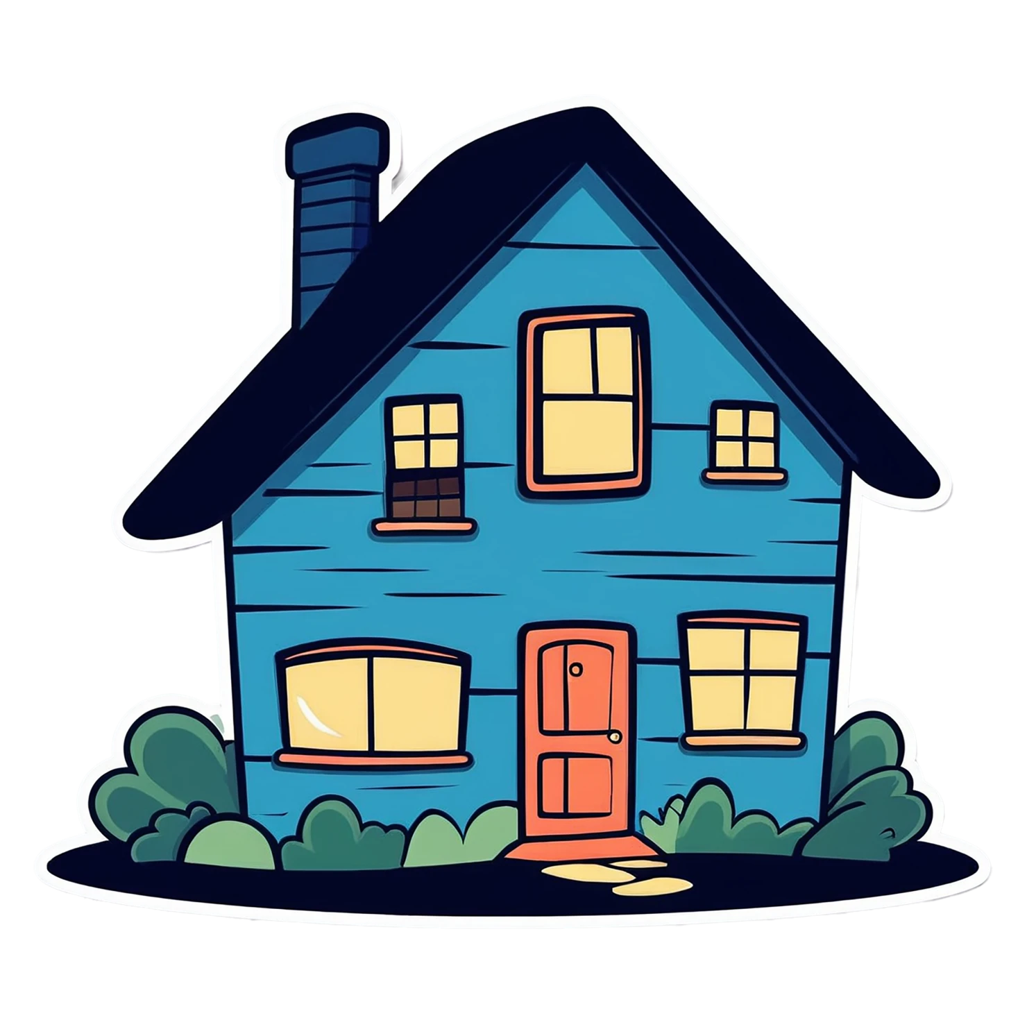 House cute sticker isolated on transparent background #19035