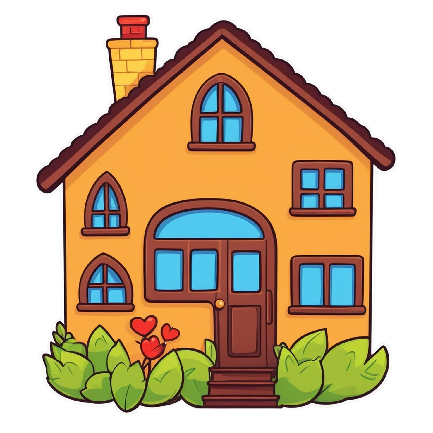 House cute sticker isolated on transparent background #19036
