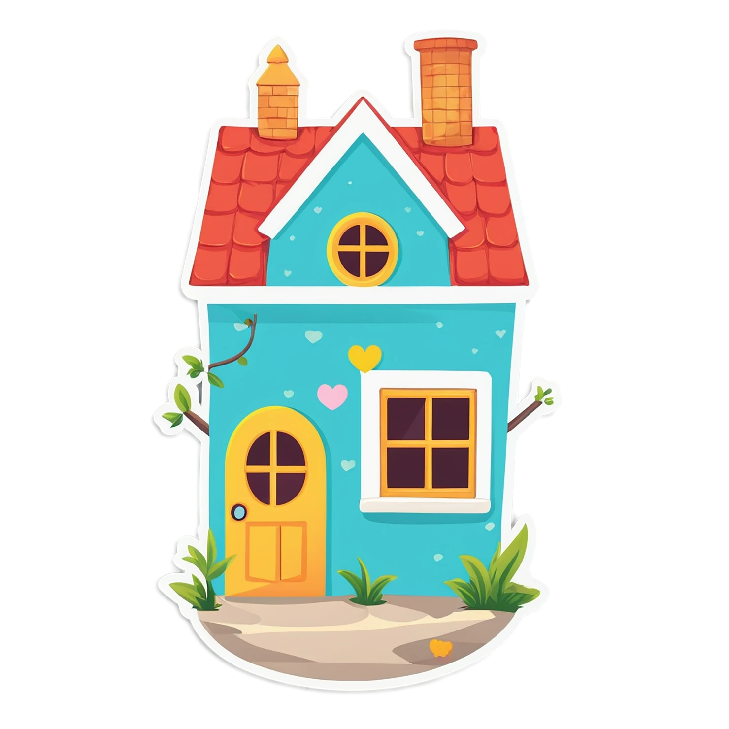 House cute sticker isolated on transparent background #19049