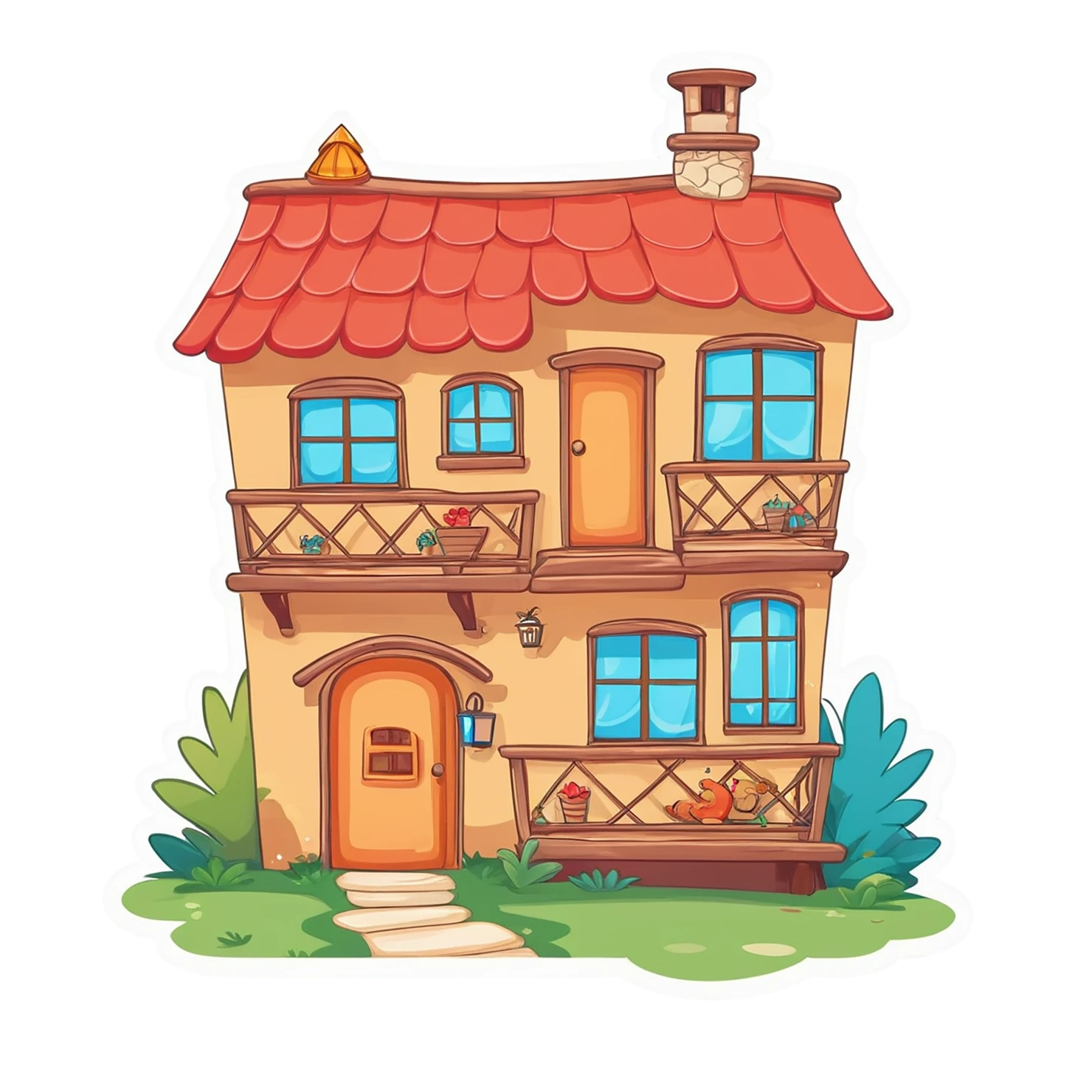 House cute sticker isolated on transparent background #19055