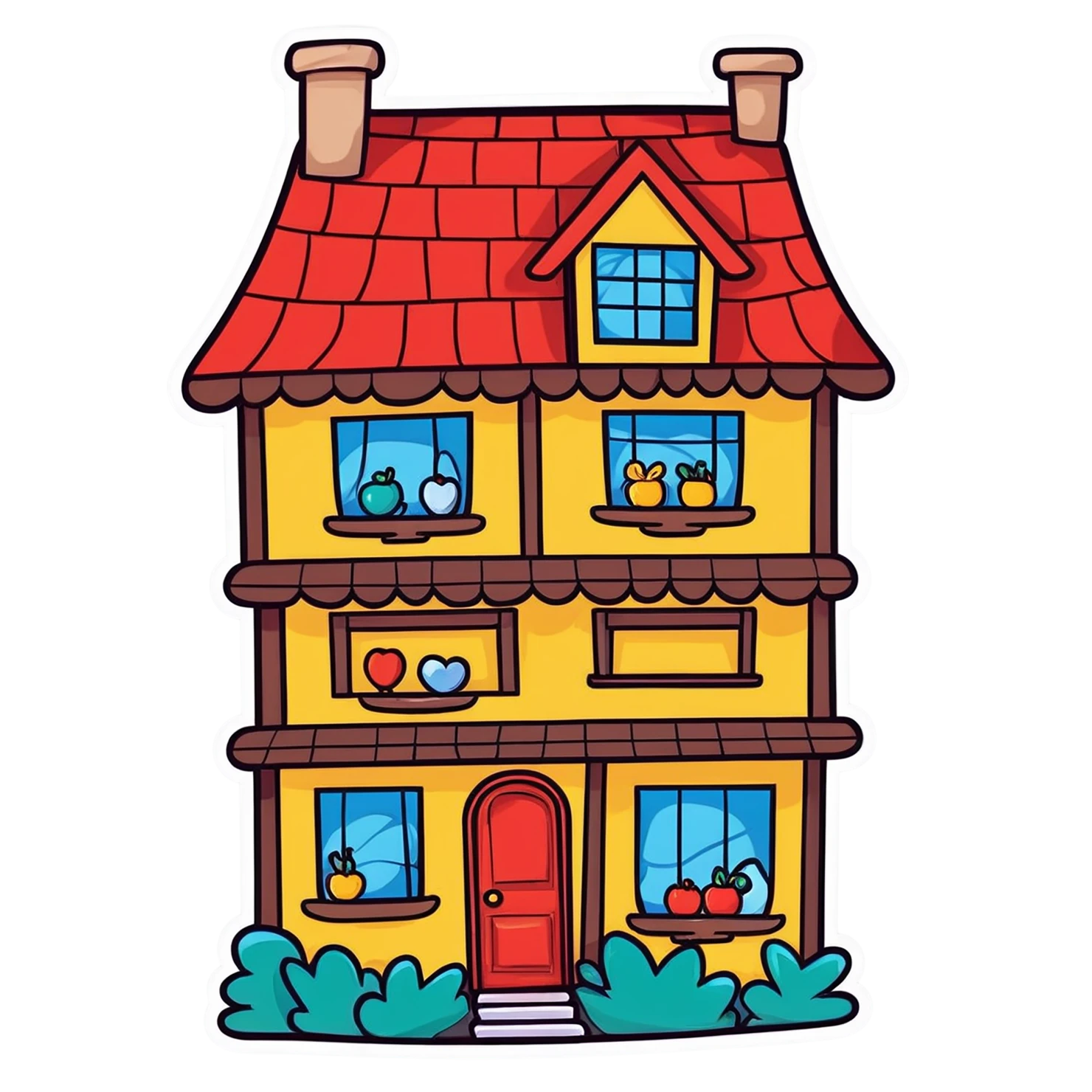 House cute sticker isolated on transparent background #19058