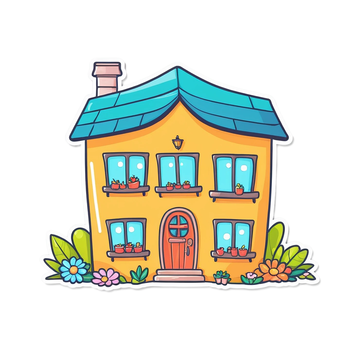 House cute sticker isolated on transparent background #19064
