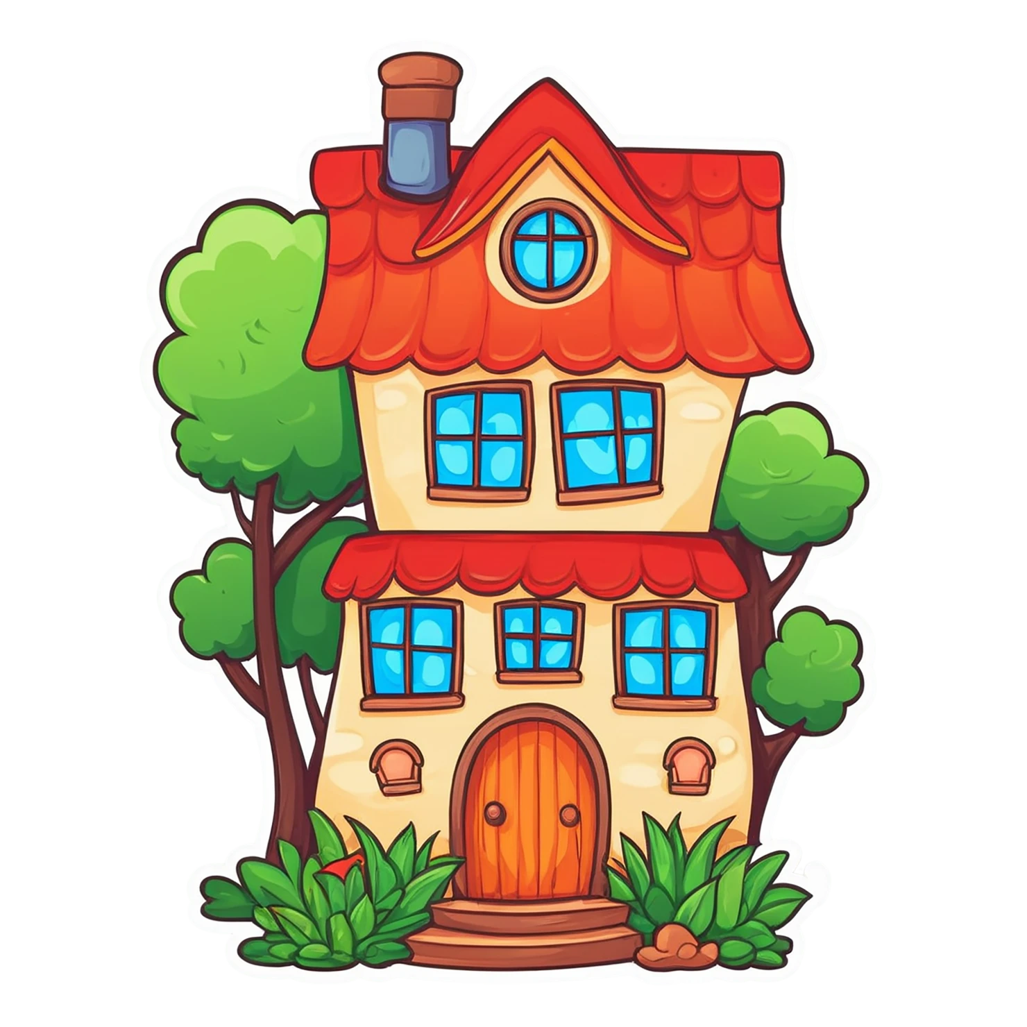 House cute sticker isolated on transparent background #19067