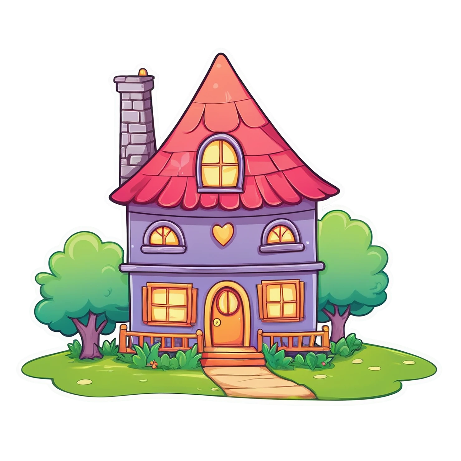 House cute sticker isolated on transparent background #19070