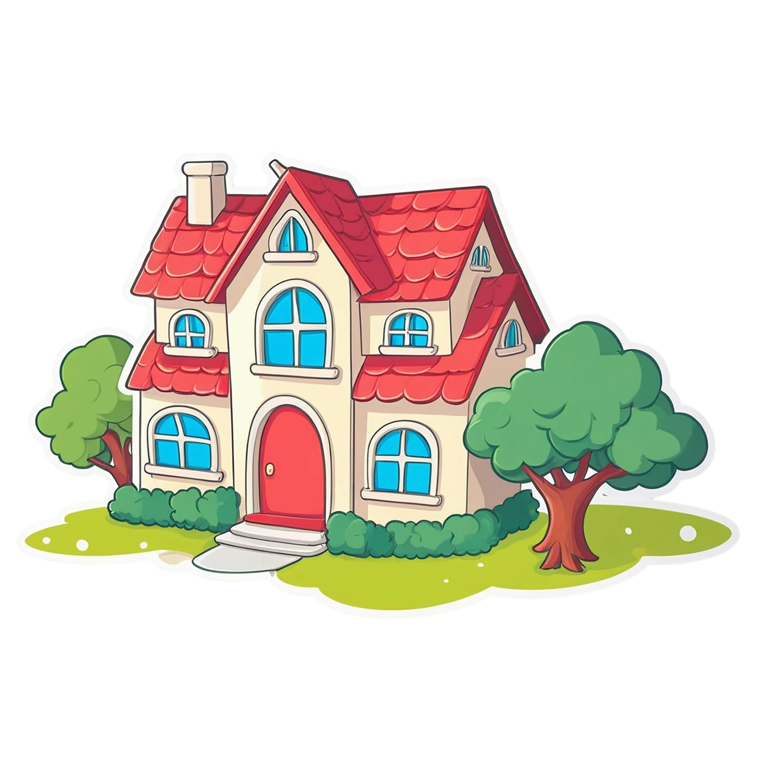 House cute sticker isolated on transparent background #19072
