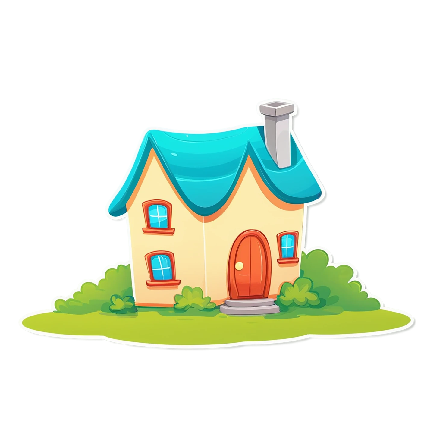 House cute sticker isolated on transparent background #19077