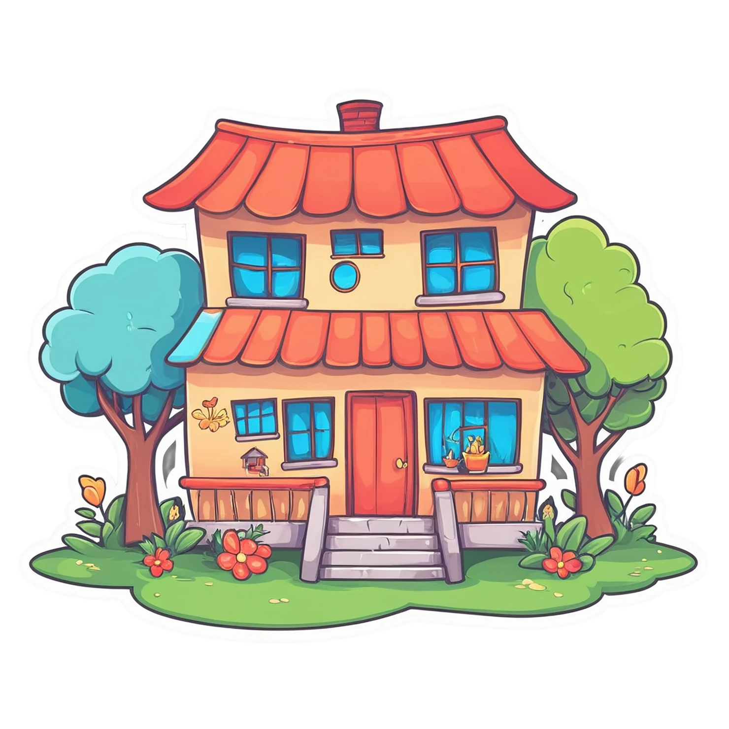House cute sticker isolated on transparent background #19080