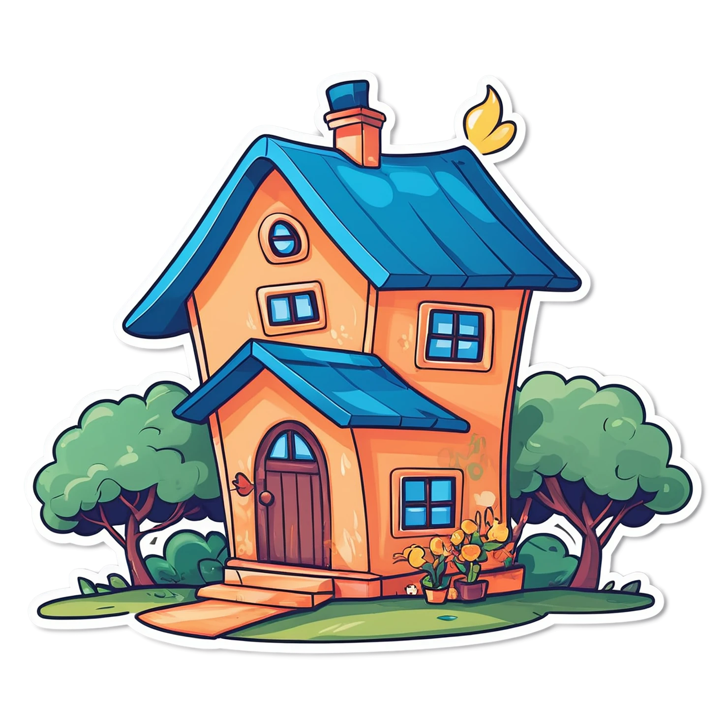 House cute sticker isolated on transparent background #19082