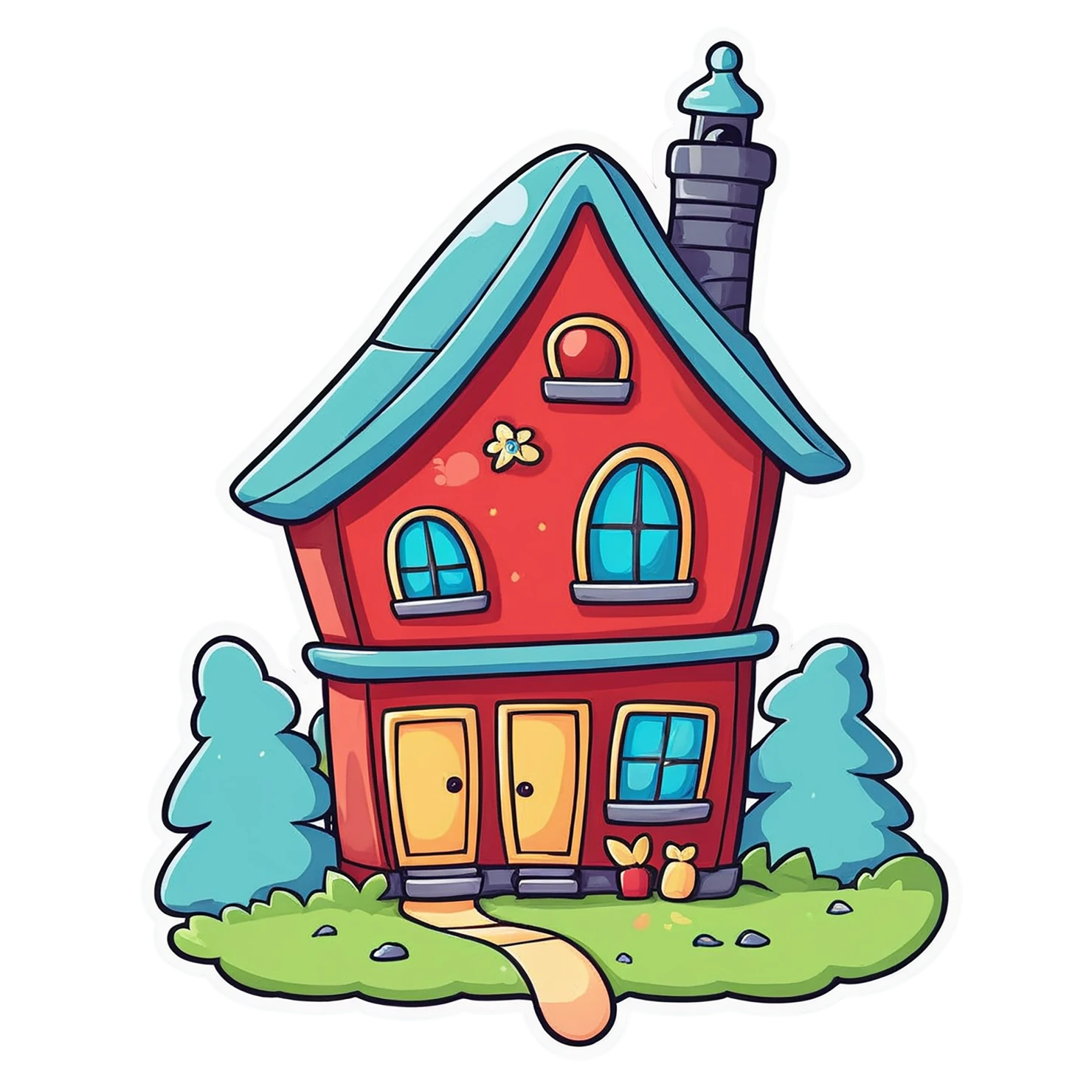 House cute sticker isolated on transparent background #19084