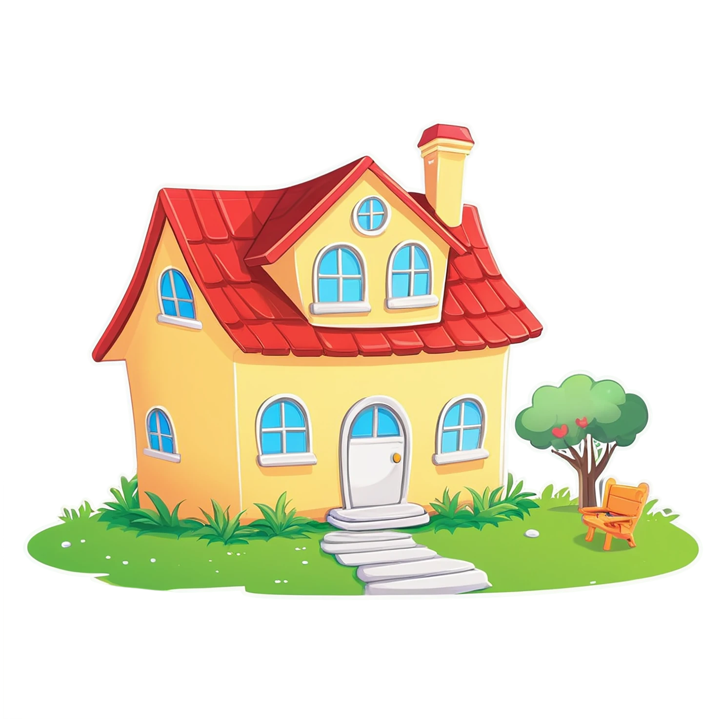 House cute sticker isolated on transparent background #19085