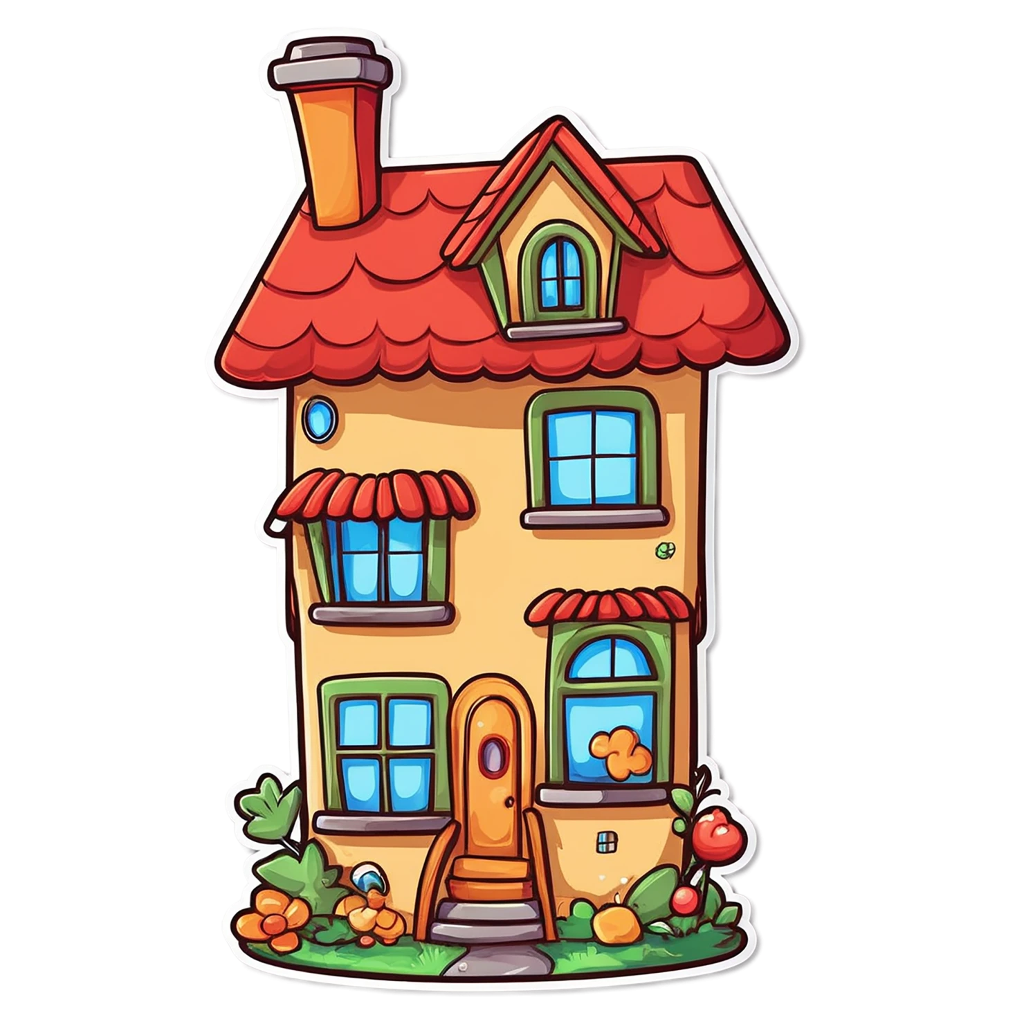 House cute sticker isolated on transparent background #19086