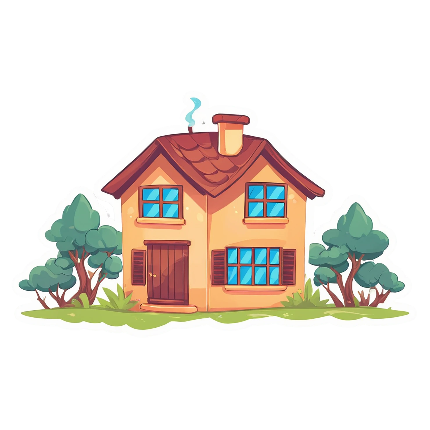 House cute sticker isolated on transparent background #19087