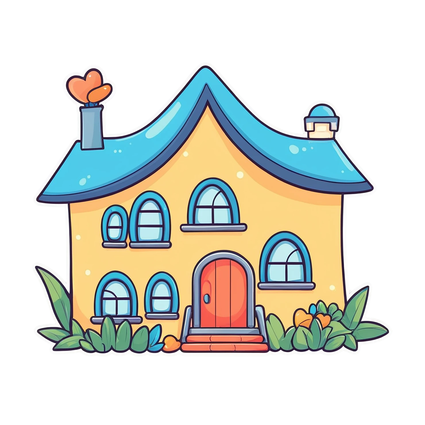 House cute sticker isolated on transparent background #19091