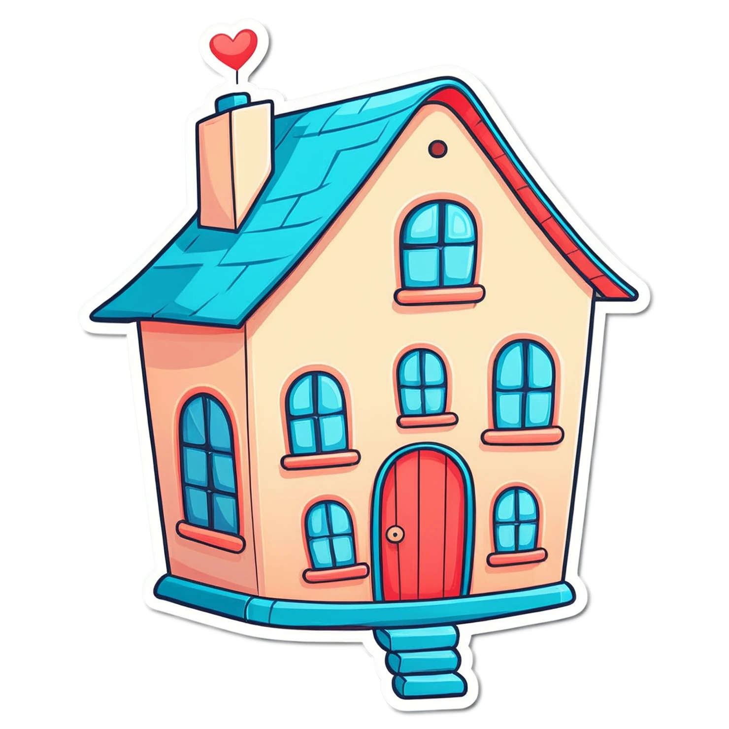 House cute sticker isolated on transparent background #19092