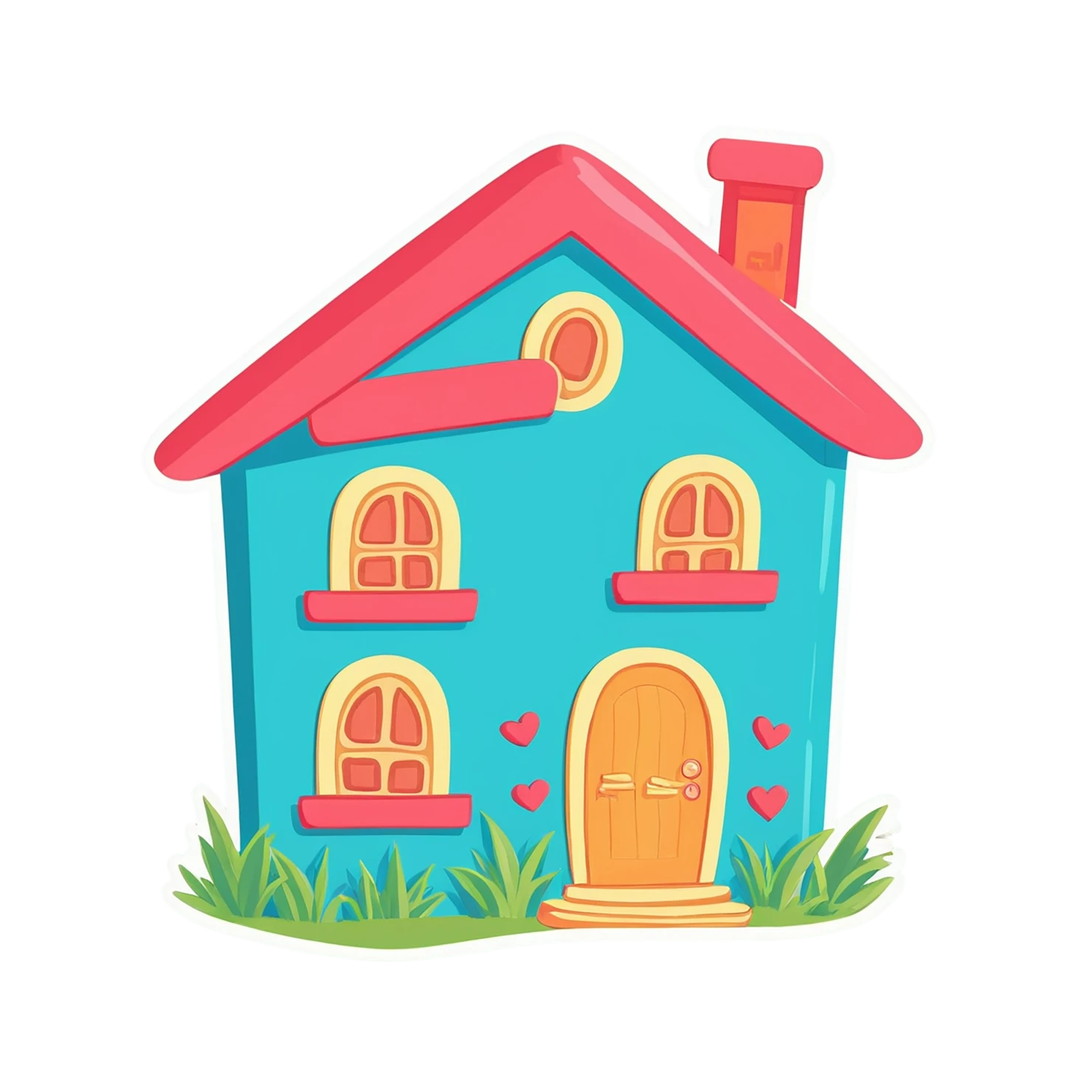 House cute sticker isolated on transparent background #19095