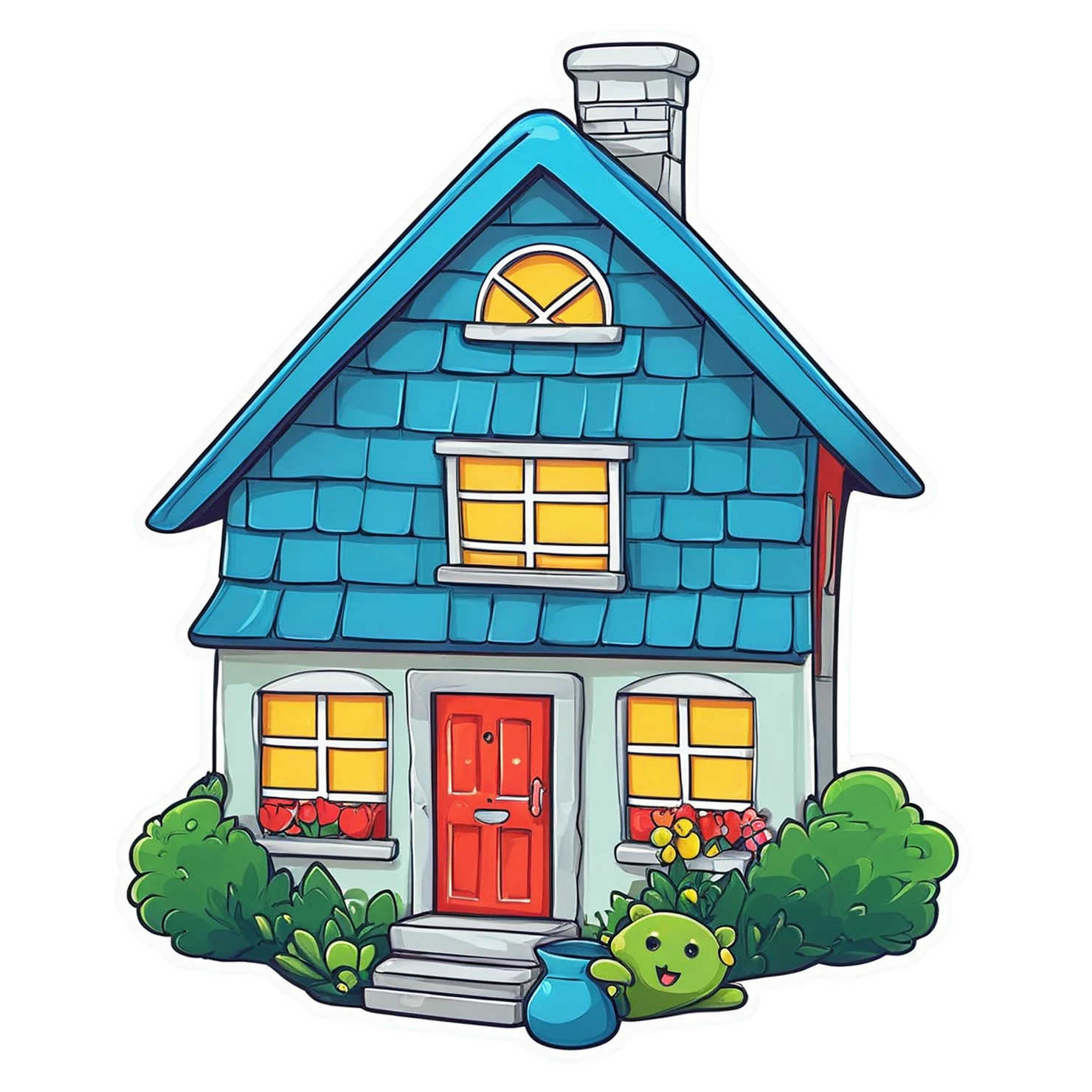House cute sticker isolated on transparent background #19099