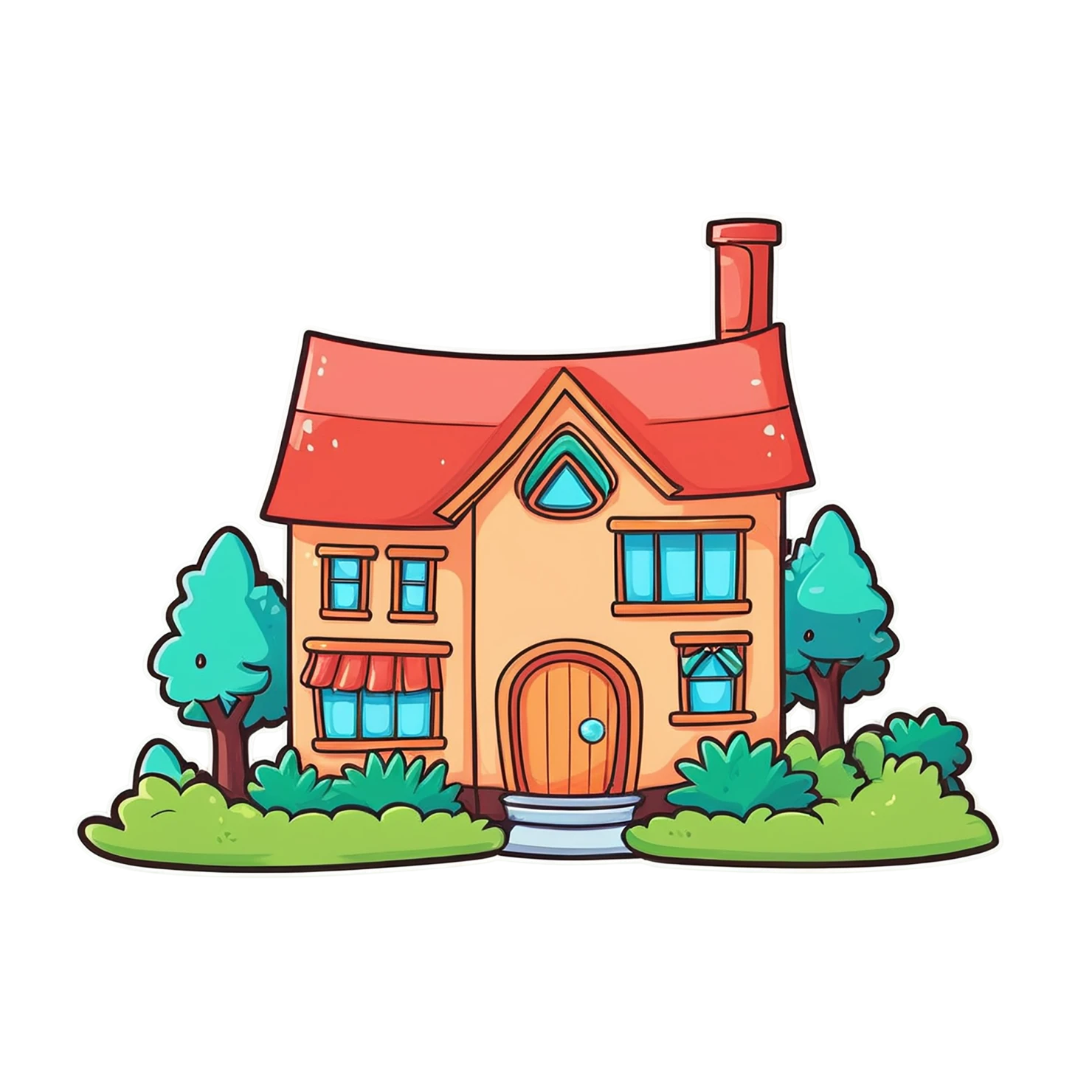 House cute sticker isolated on transparent background #19100