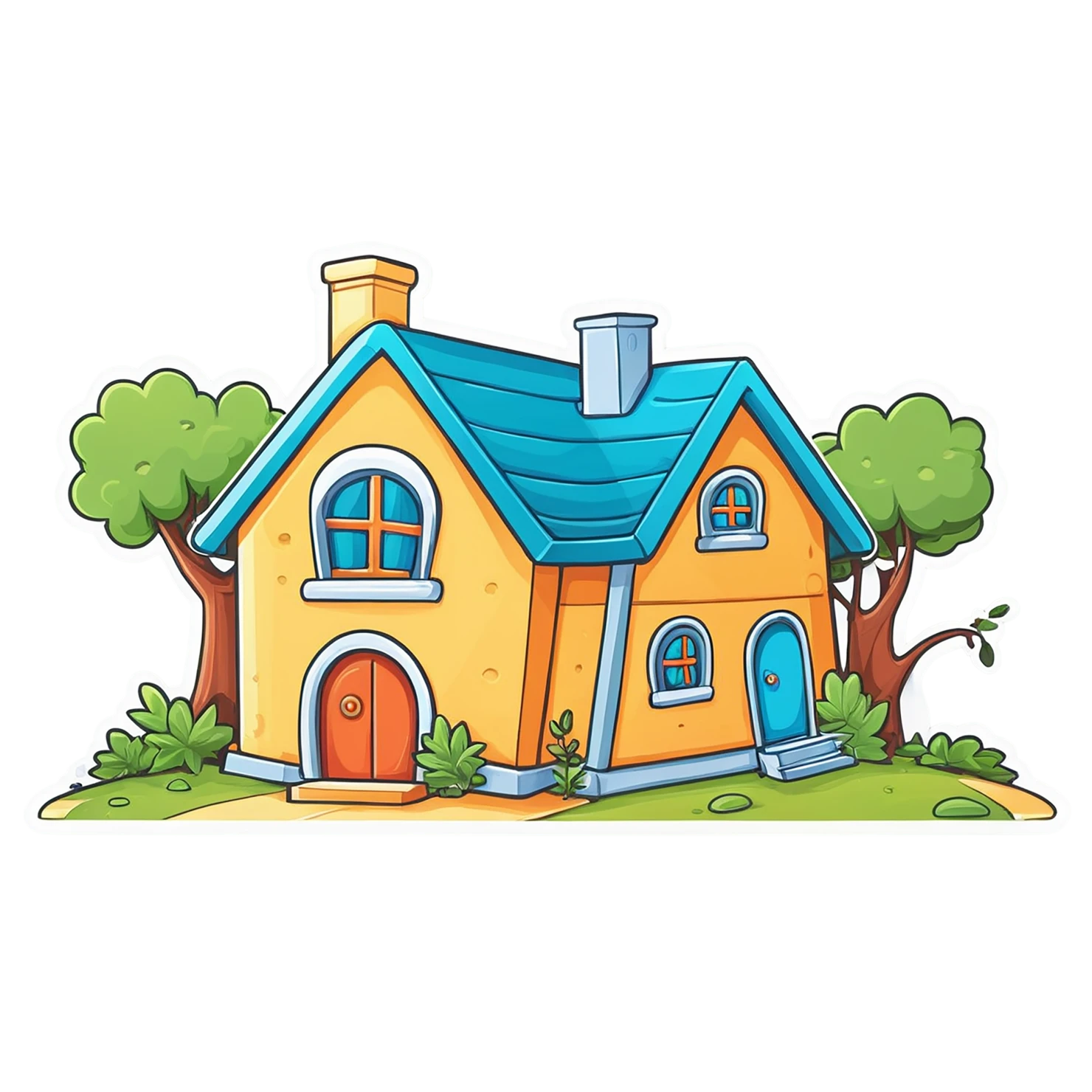 House cute sticker isolated on transparent background #19101