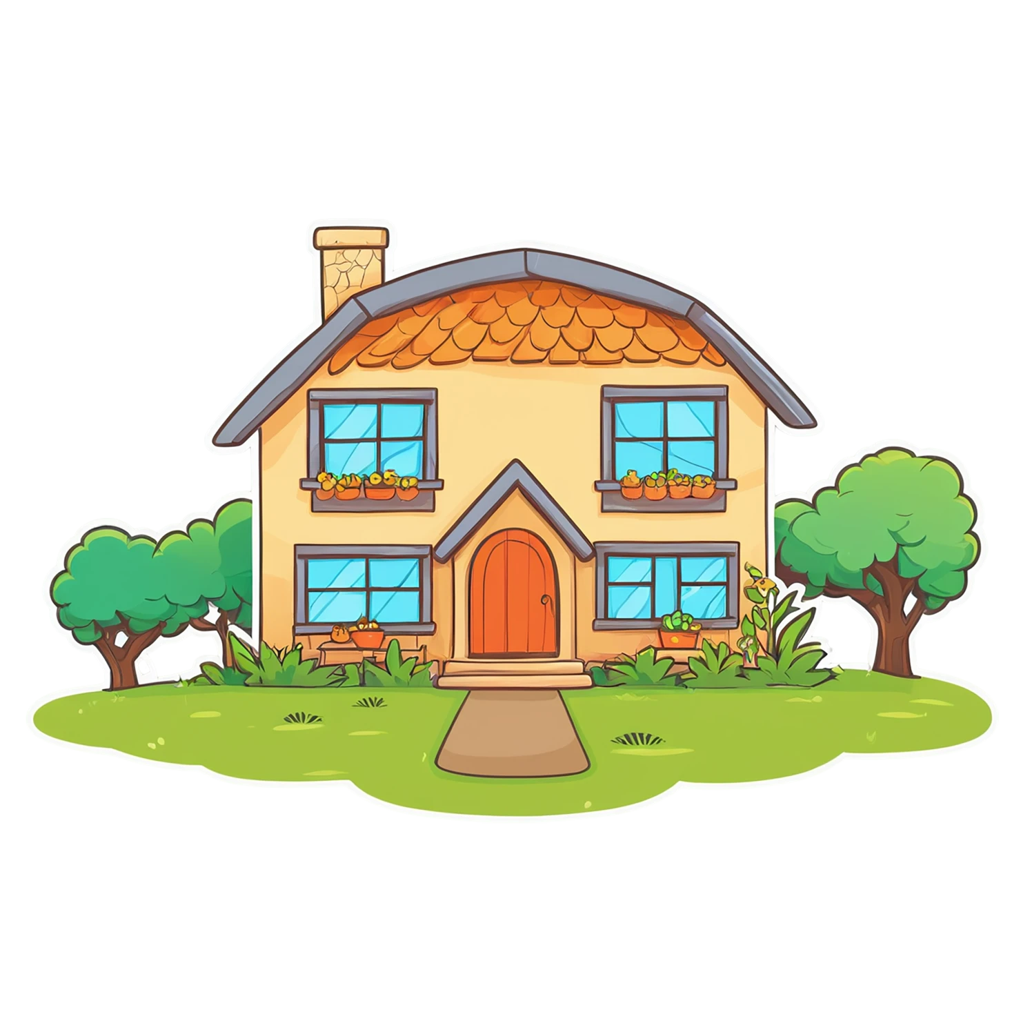 House cute sticker isolated on transparent background #19104
