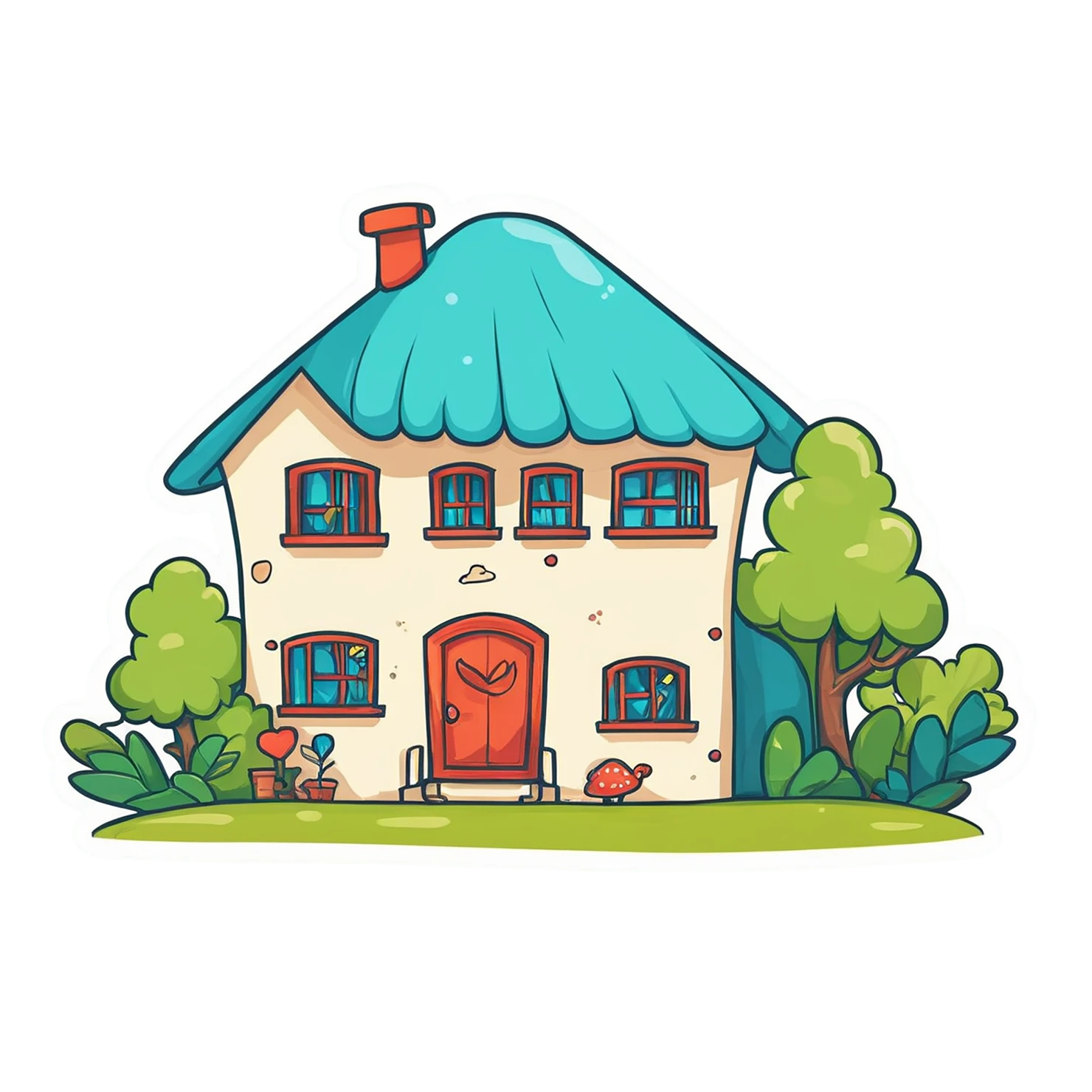 House cute sticker isolated on transparent background #19105