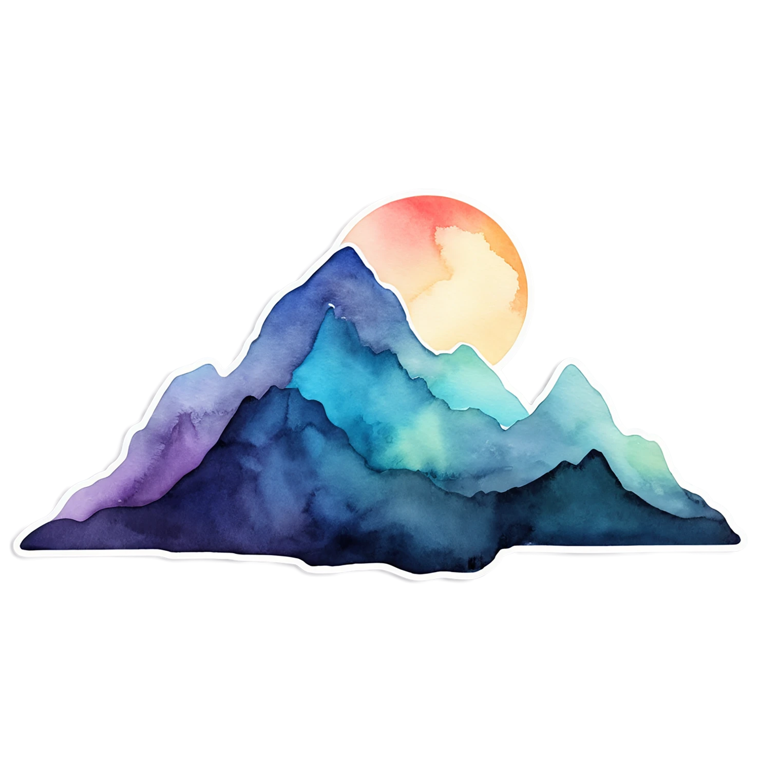 Mountain watercolor sticker isolated on transparent background #19525