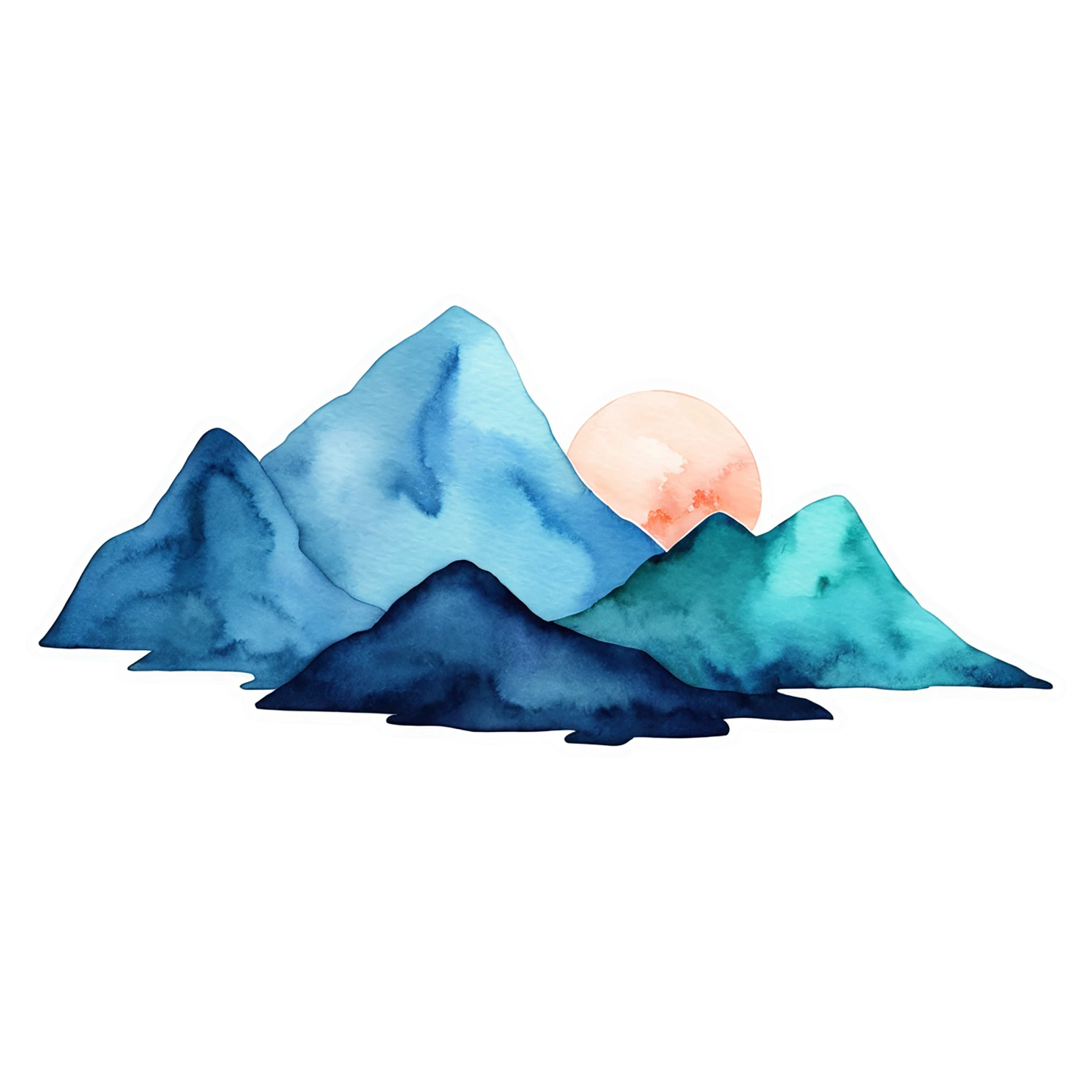 Mountain watercolor sticker isolated on transparent background #19526
