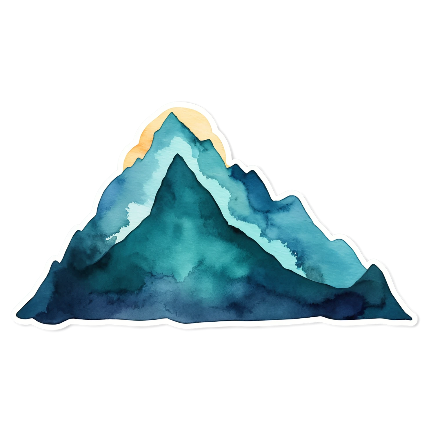 Mountain watercolor sticker isolated on transparent background #19527