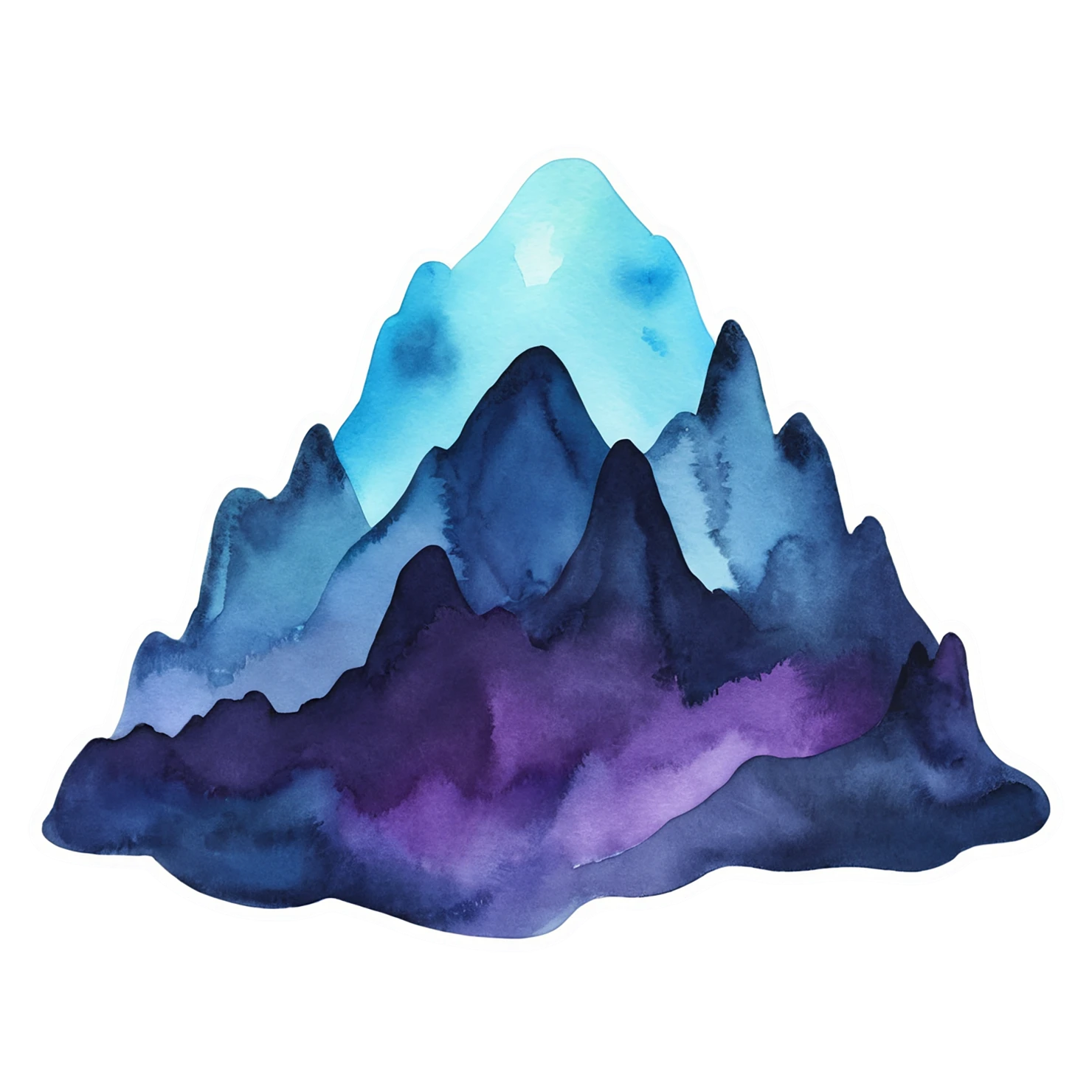Mountain watercolor sticker isolated on transparent background #19528