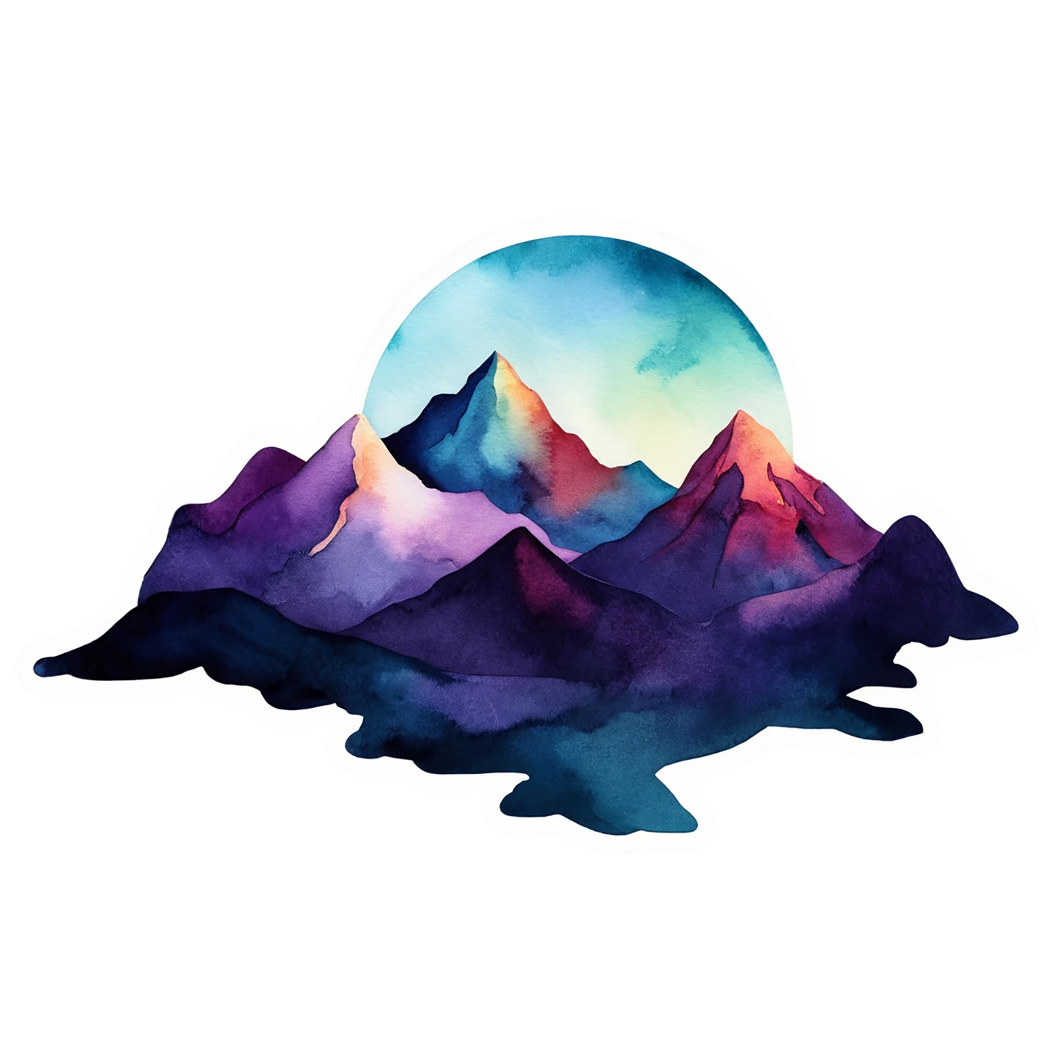 Mountain watercolor sticker isolated on transparent background #19529