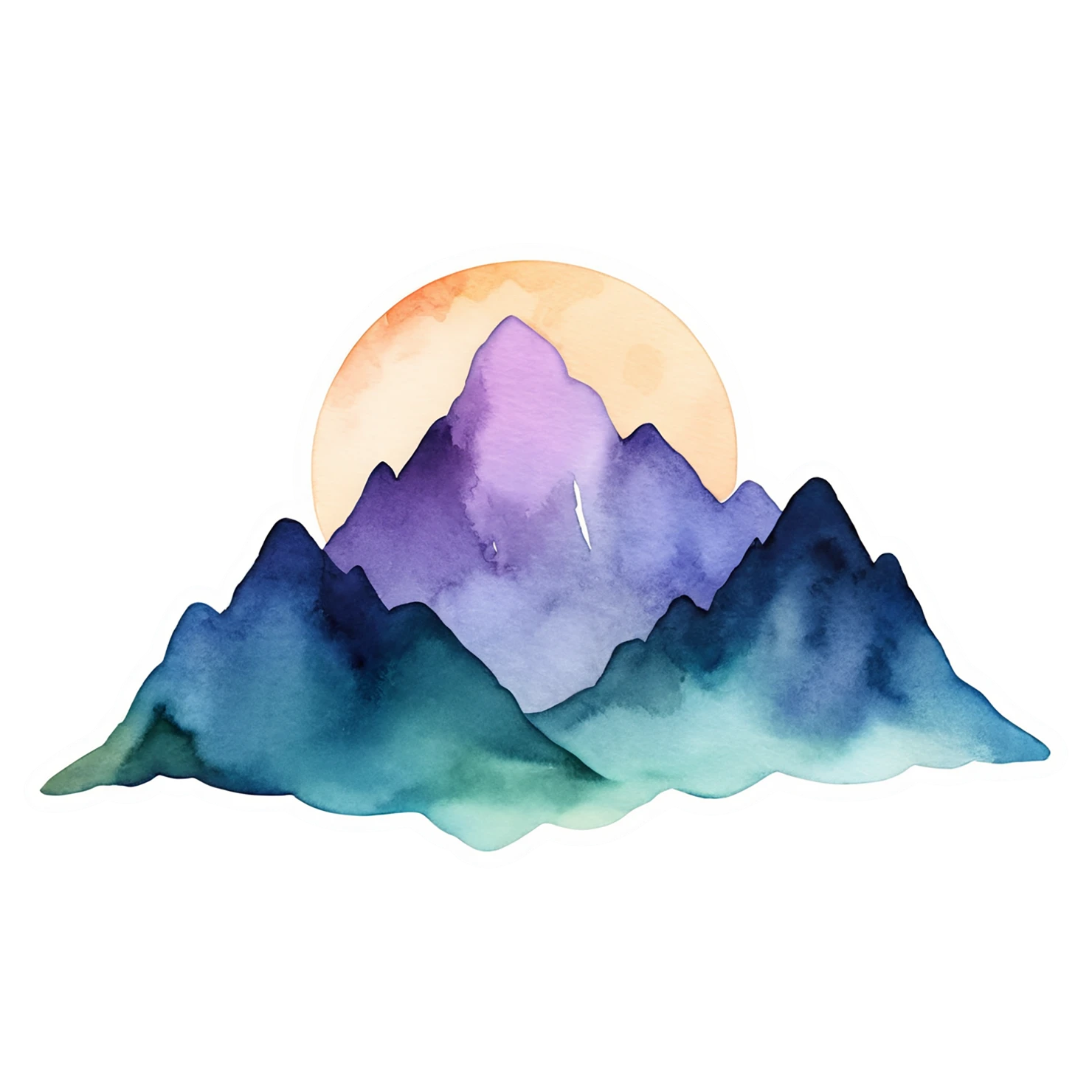 Mountain watercolor sticker isolated on transparent background #19530