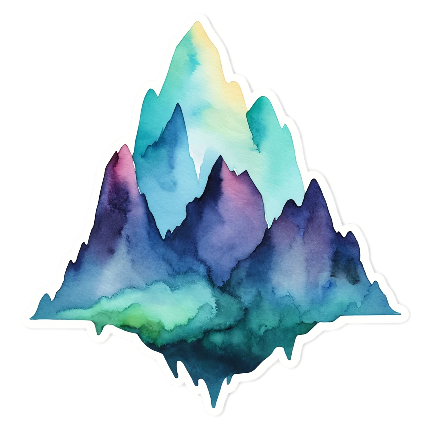Mountain watercolor sticker isolated on transparent background #19531