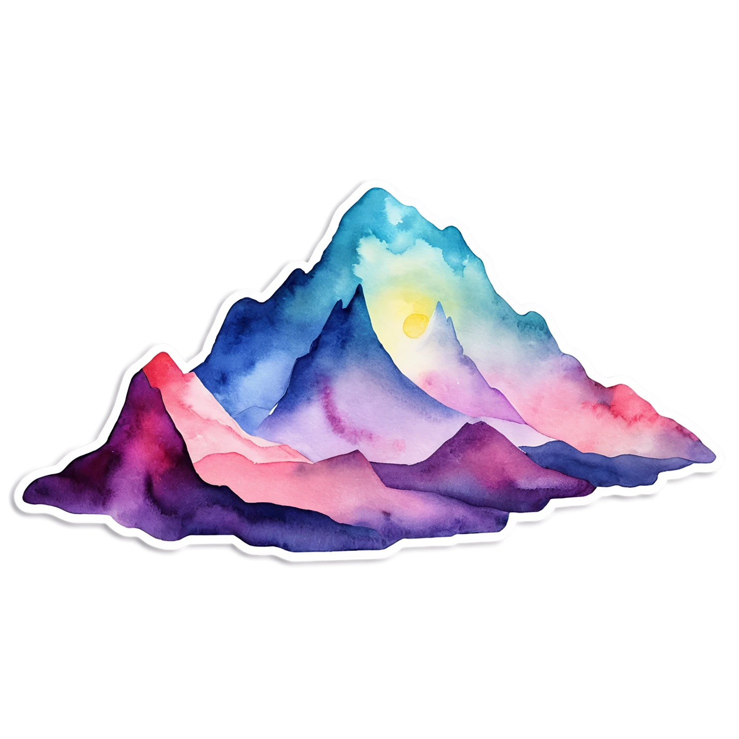 Mountain watercolor sticker isolated on transparent background #19532