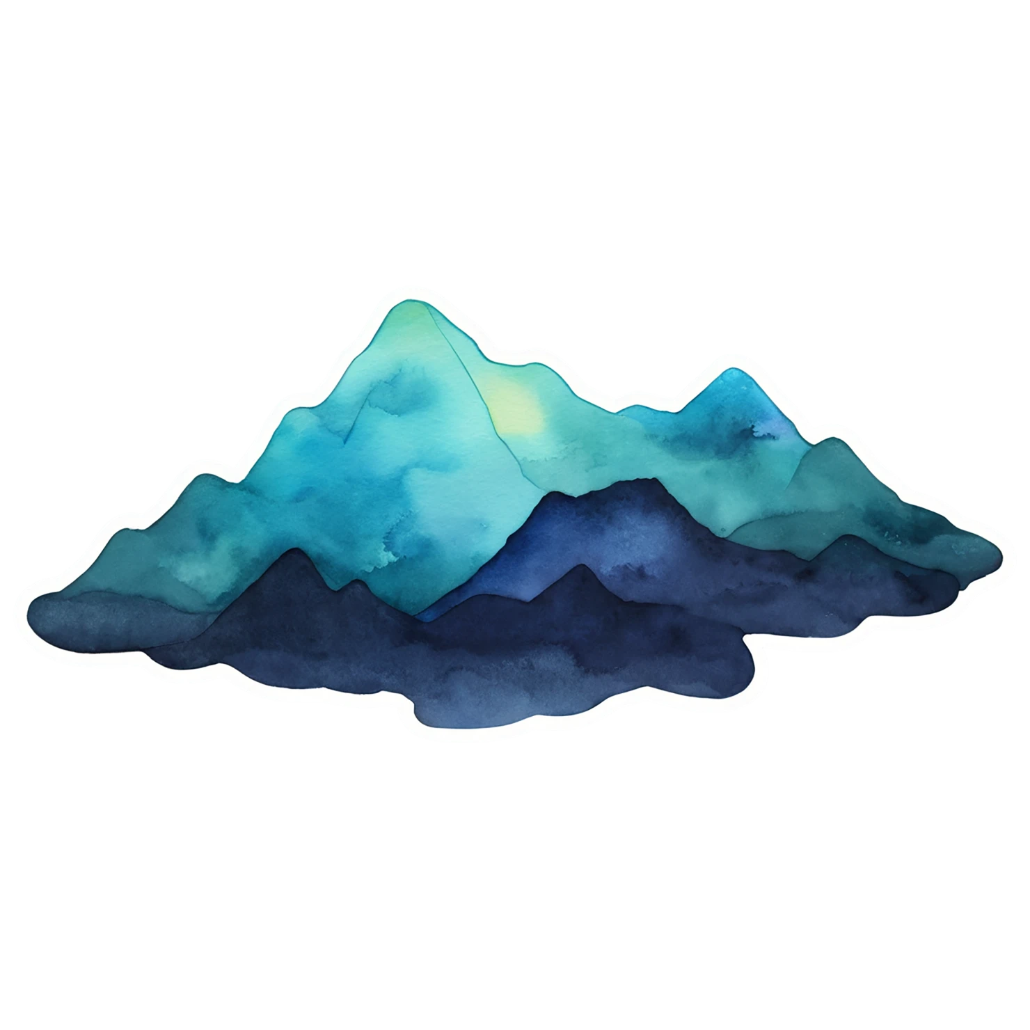 Mountain watercolor sticker isolated on transparent background #19533