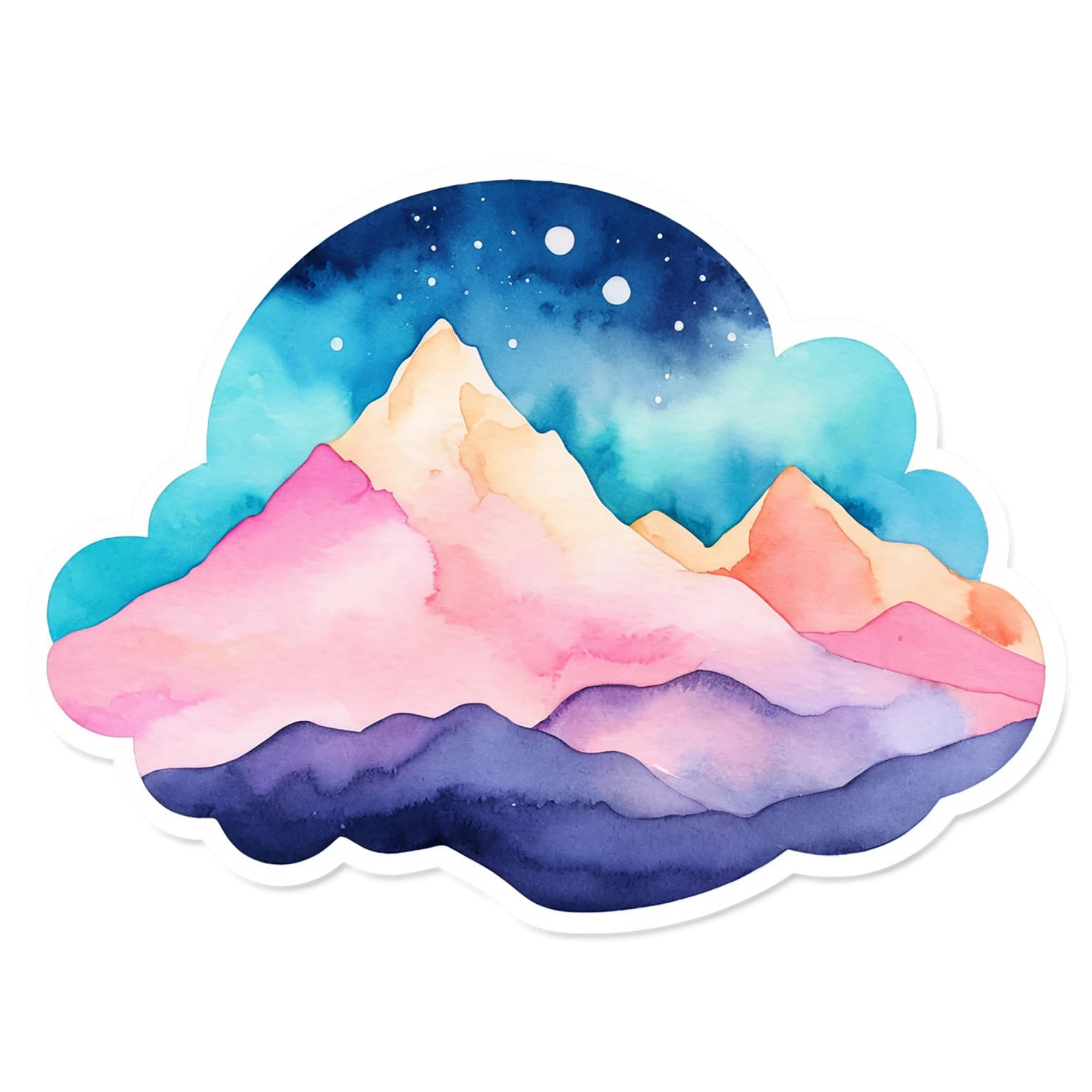Mountain watercolor sticker isolated on transparent background #19541