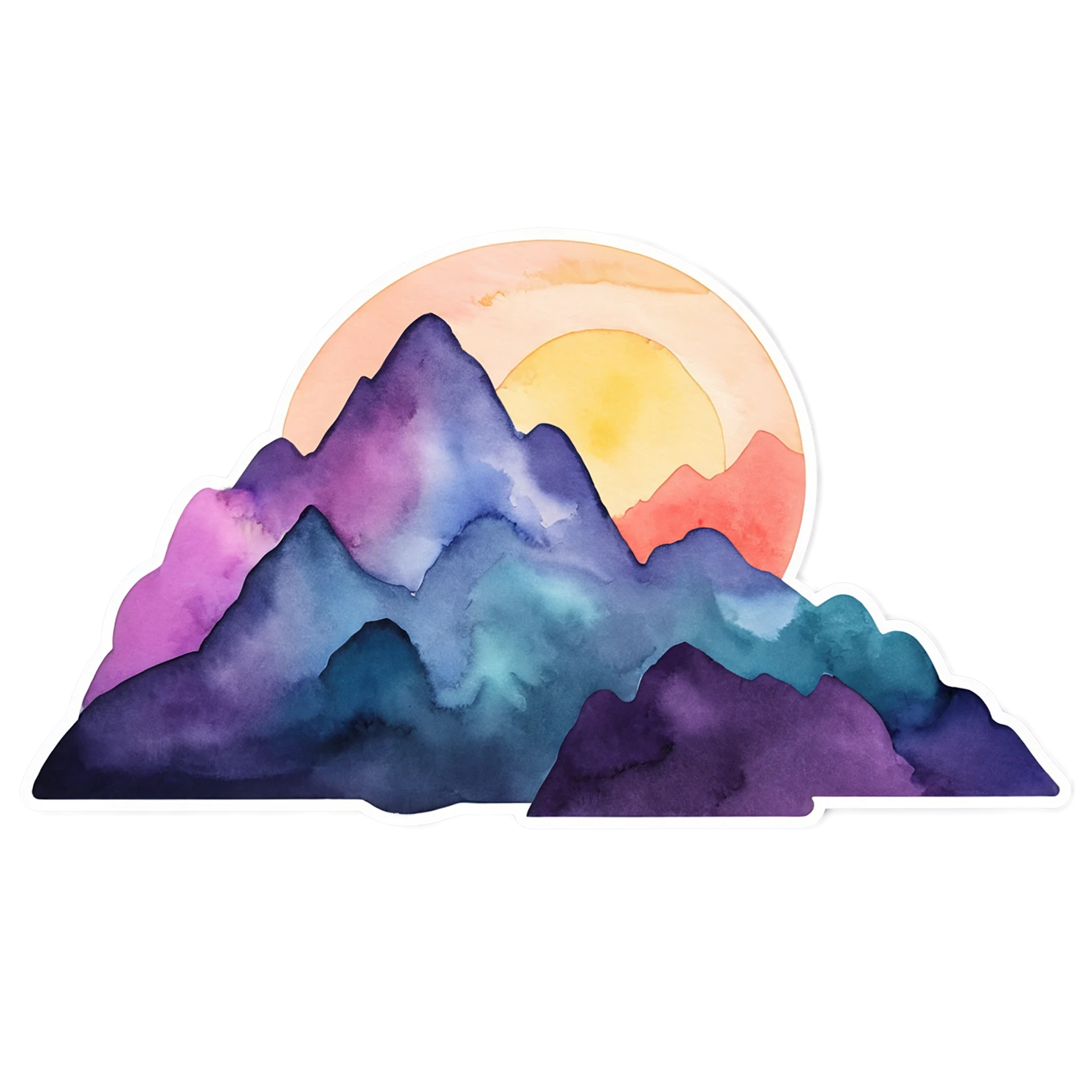 Mountain watercolor sticker isolated on transparent background #19542