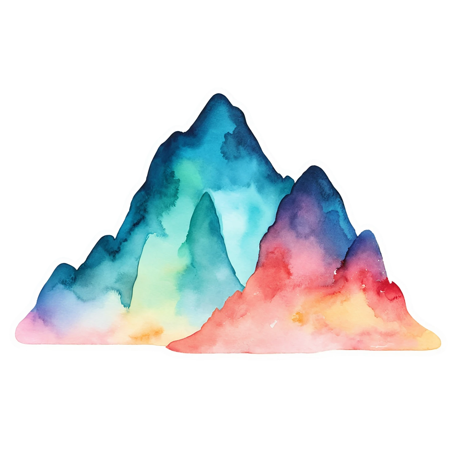 Mountain watercolor sticker isolated on transparent background #19548