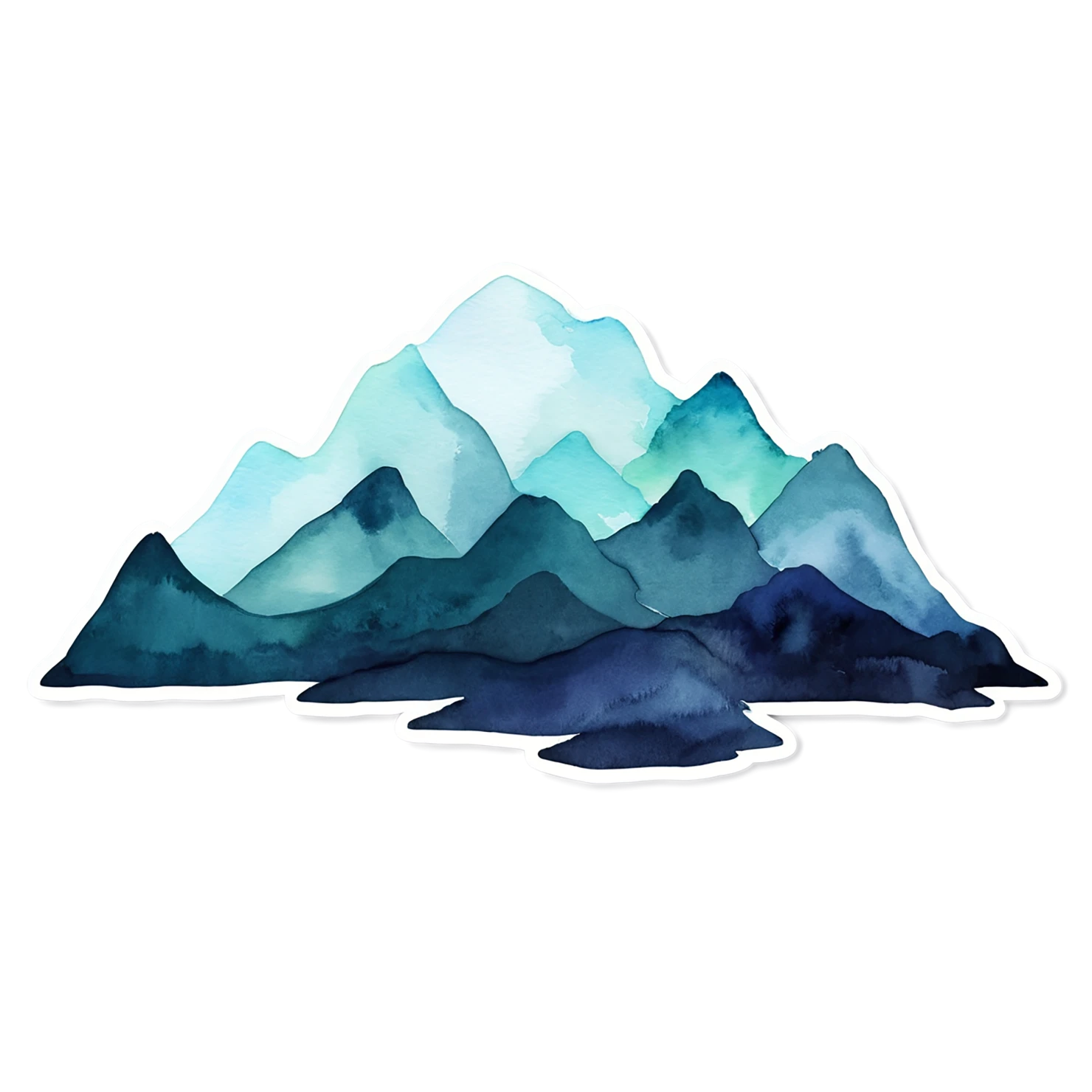 Mountain watercolor sticker isolated on transparent background #19552