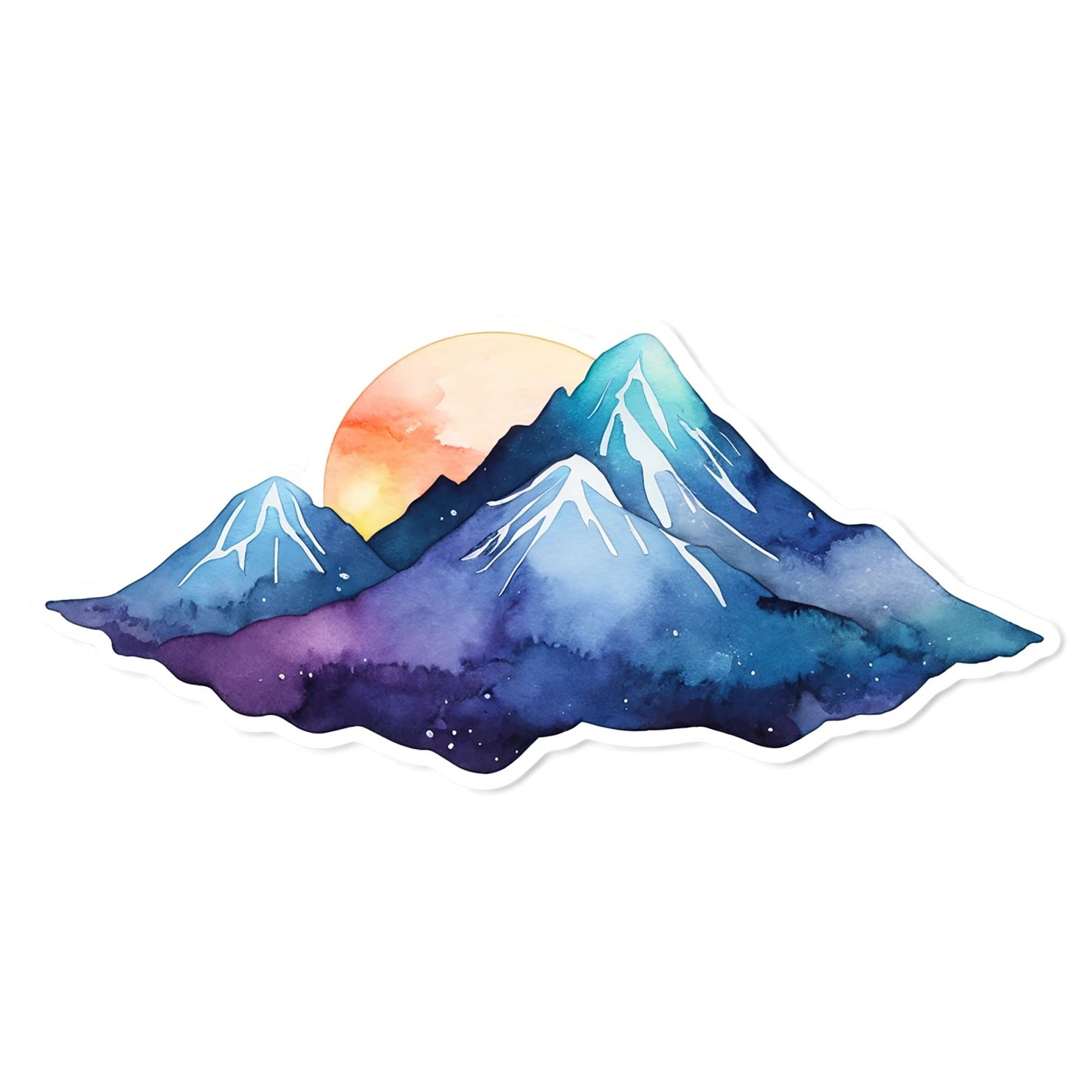 Mountain watercolor sticker isolated on transparent background #19558