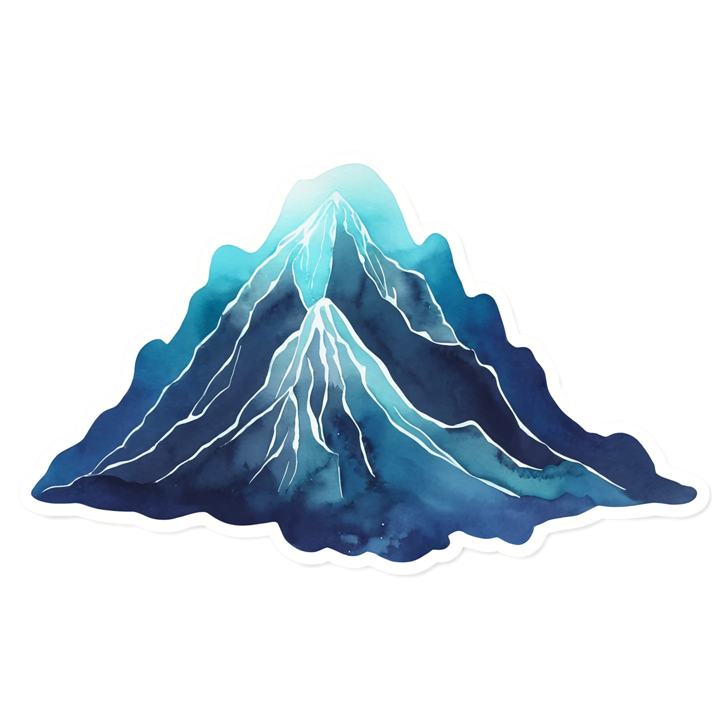 Mountain watercolor sticker isolated on transparent background #19559