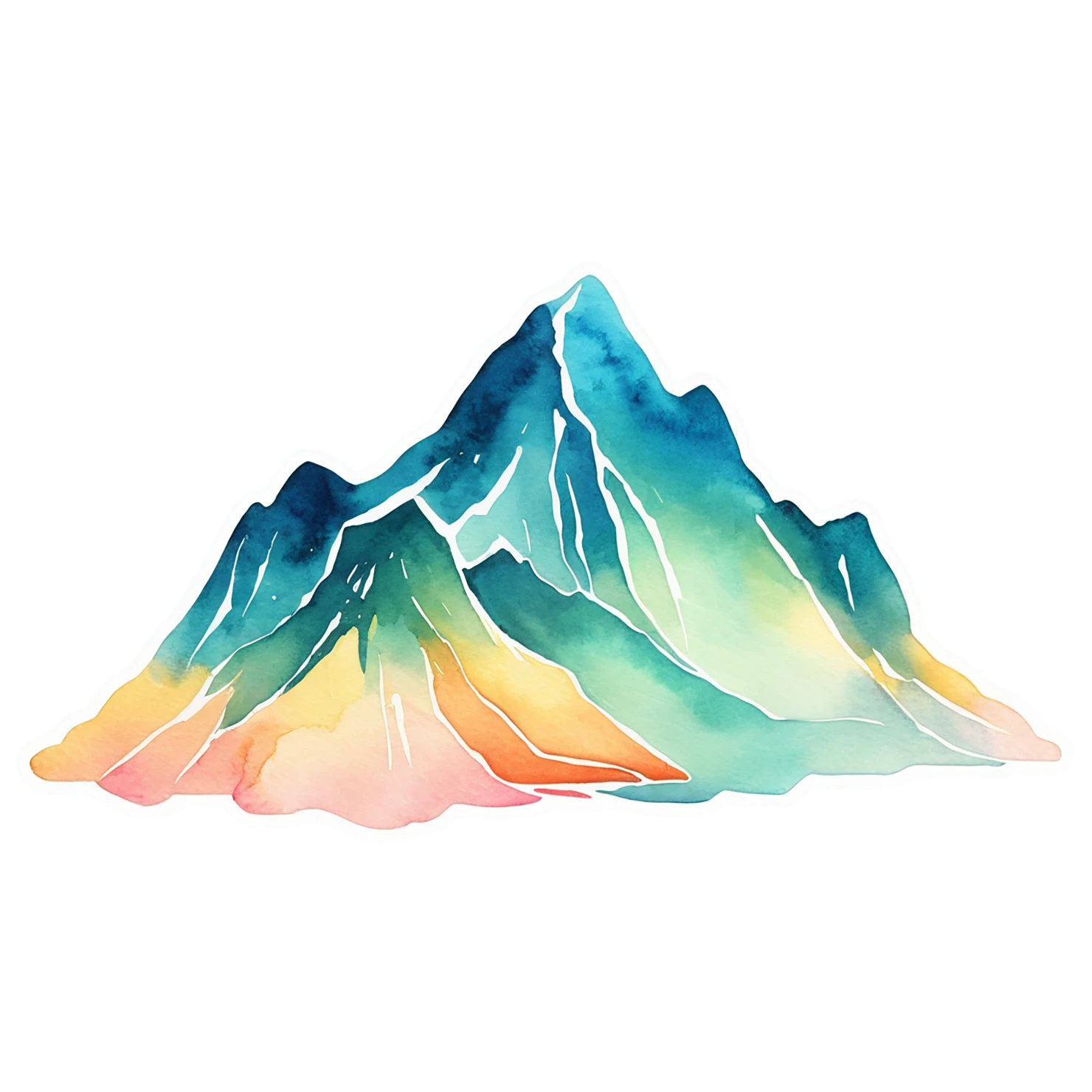 Mountain watercolor sticker isolated on transparent background #19563