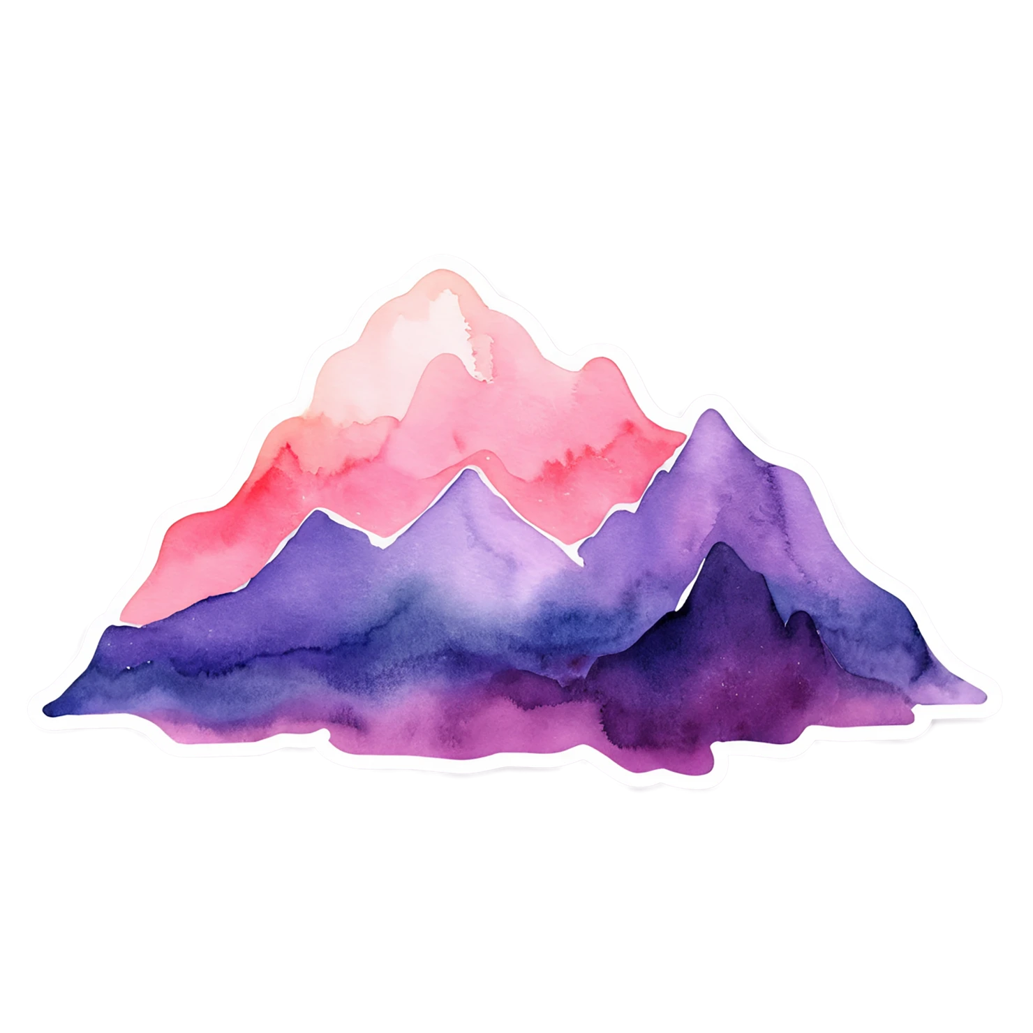 Mountain watercolor sticker isolated on transparent background #19568