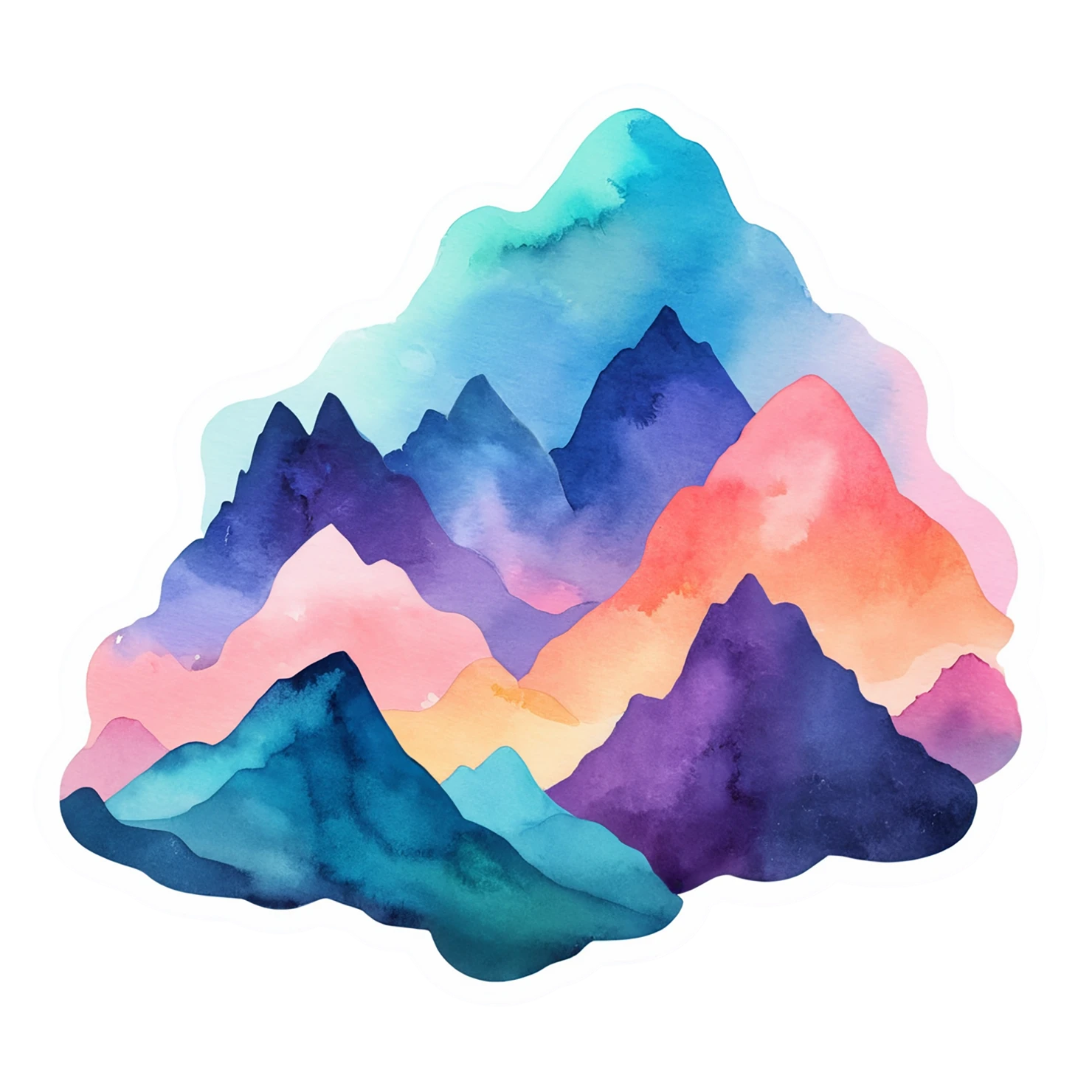 Mountain watercolor sticker isolated on transparent background #19569