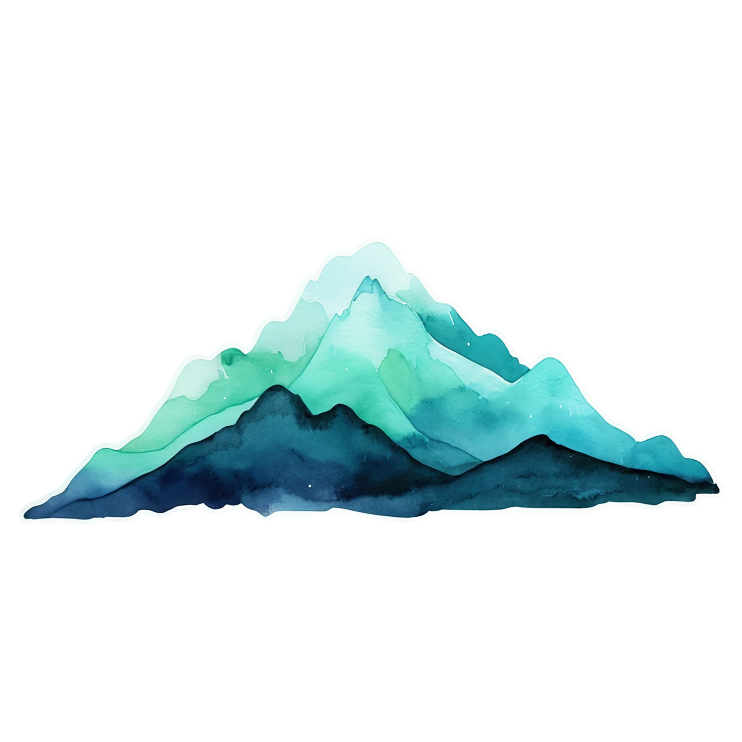 Mountain watercolor sticker isolated on transparent background #19571