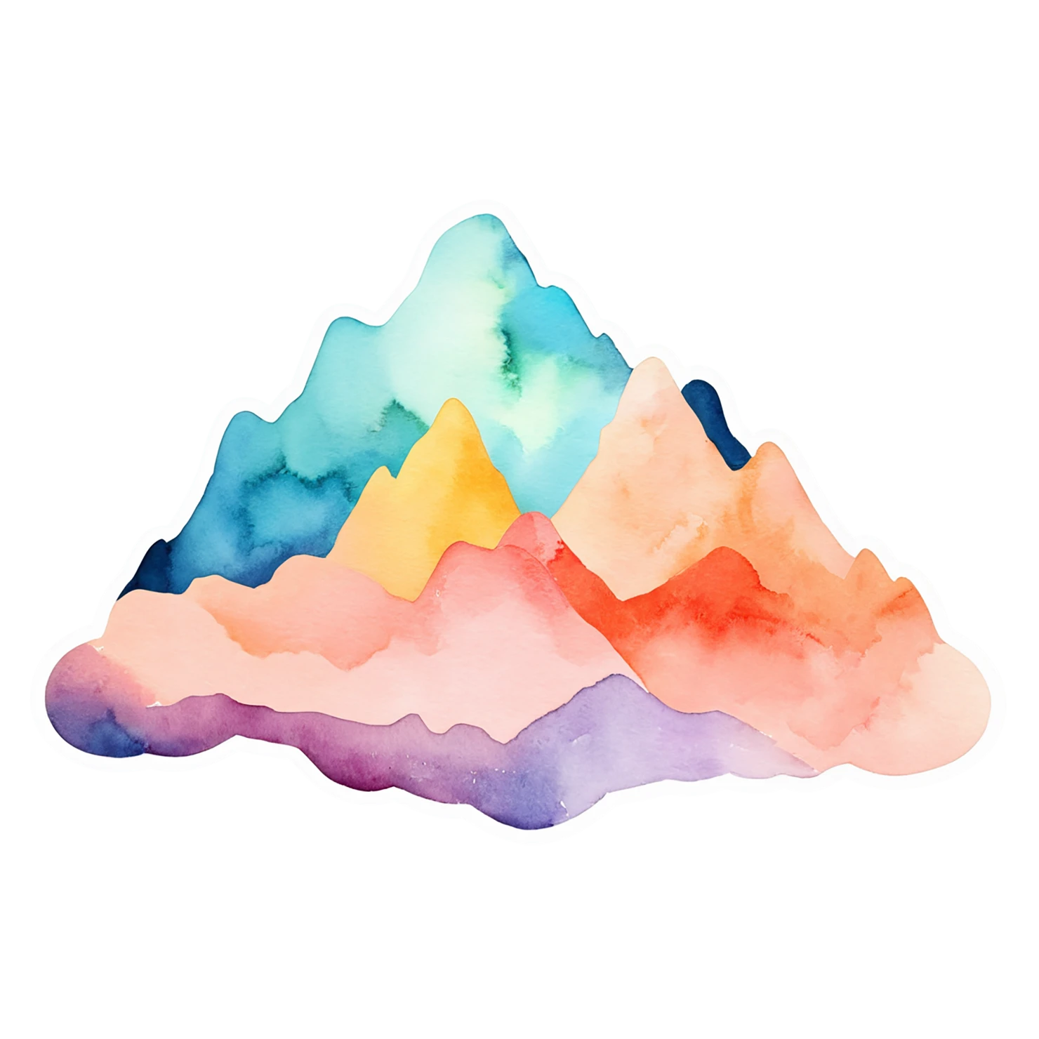 Mountain watercolor sticker isolated on transparent background #19573
