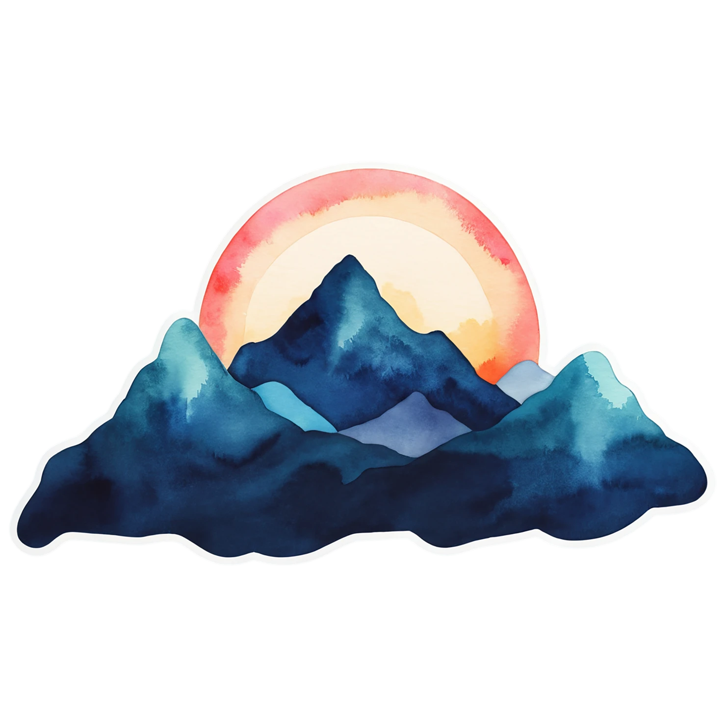 Mountain watercolor sticker isolated on transparent background #19574