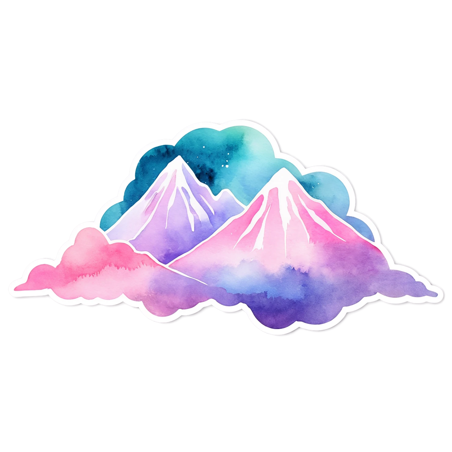Mountain watercolor sticker isolated on transparent background #19576
