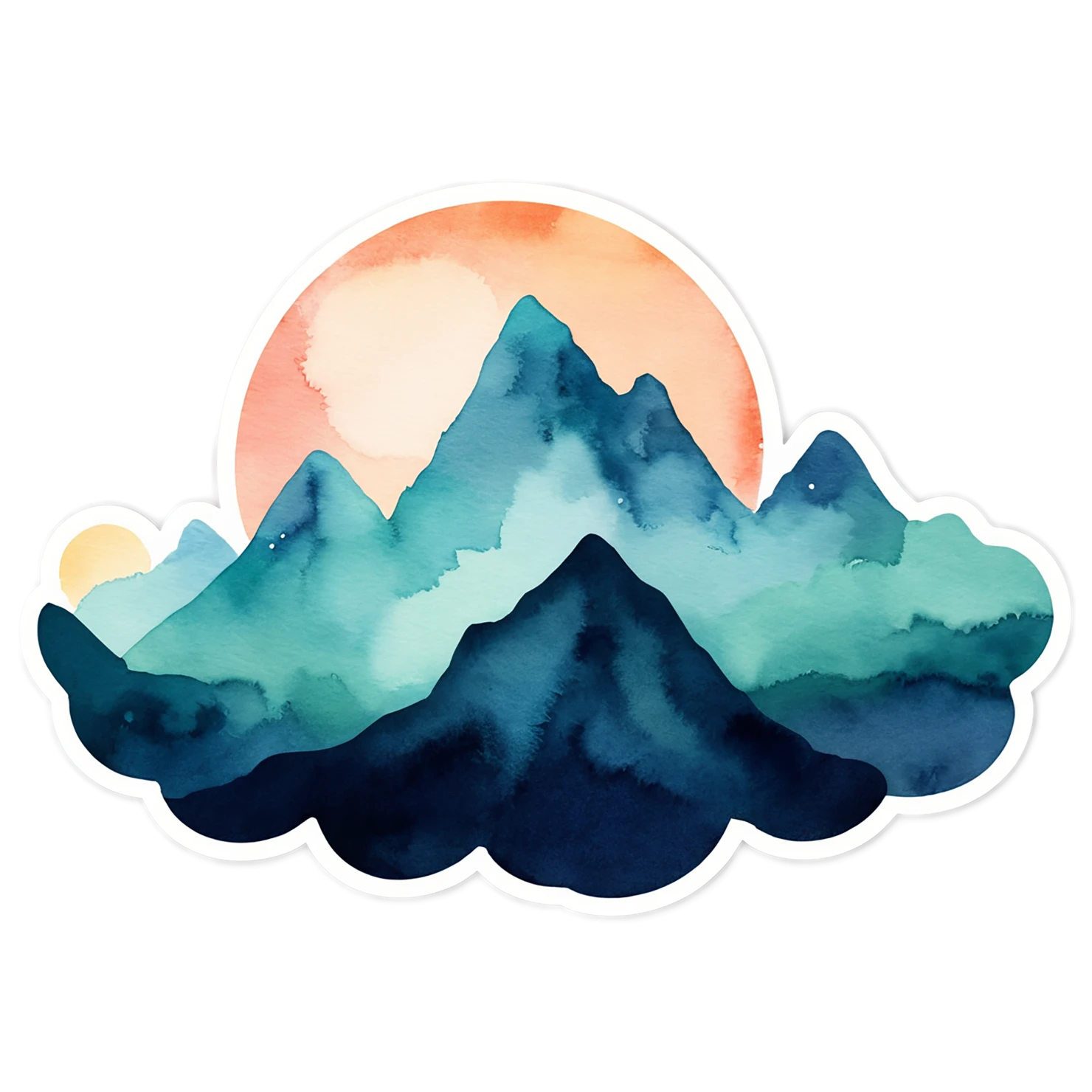 Mountain watercolor sticker isolated on transparent background #19582