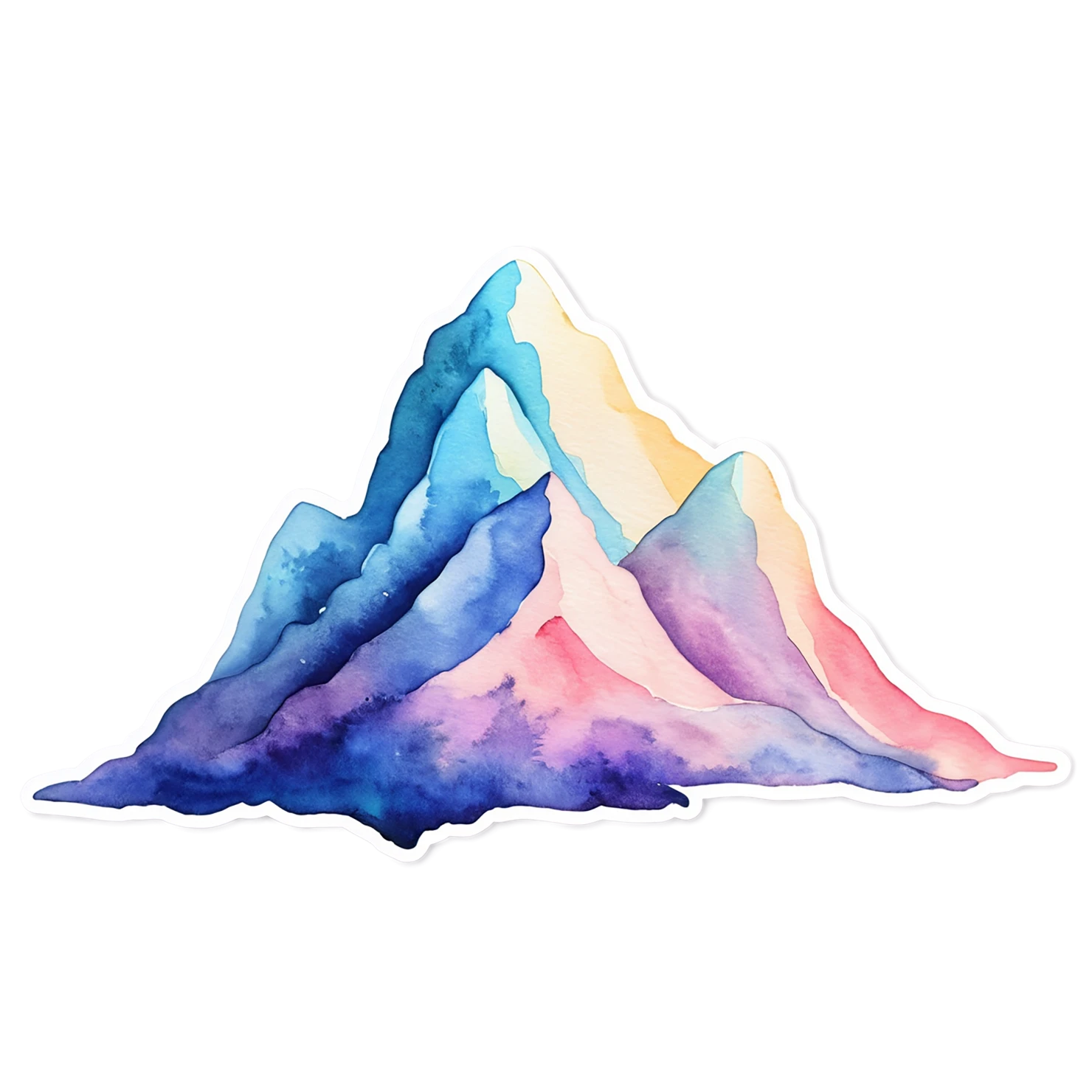 Mountain watercolor sticker isolated on transparent background #19592